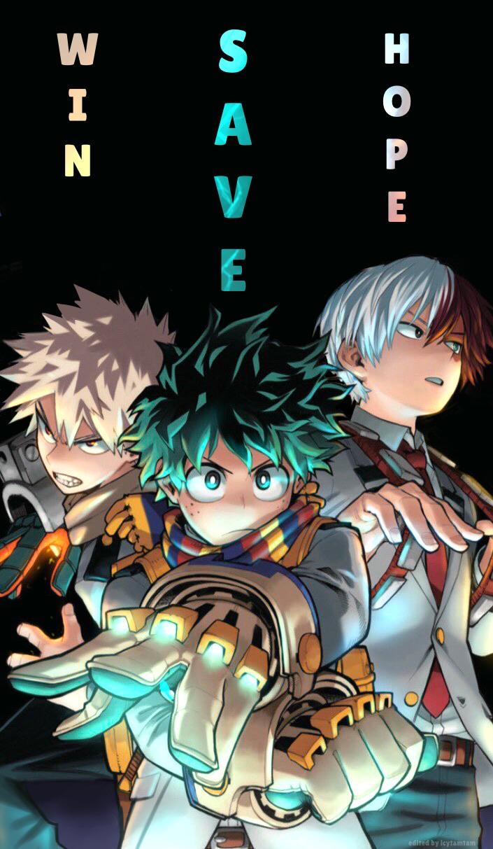 My Hero Academia personaggi Deku Todoroki, One For All, 705x1213 Verticale, Telefono
