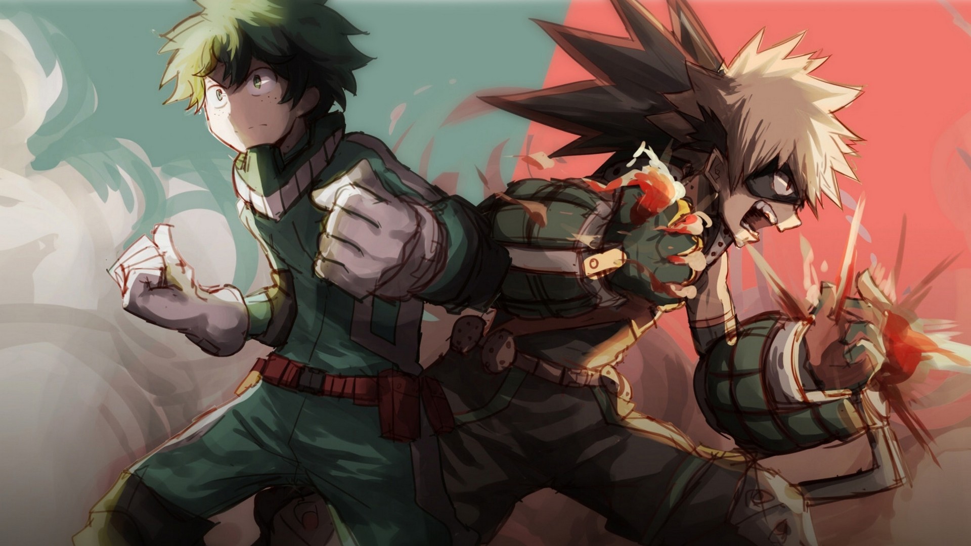 Deku e Bakugo, My Hero Academia, 1920x1080 Full HD, Desktop
