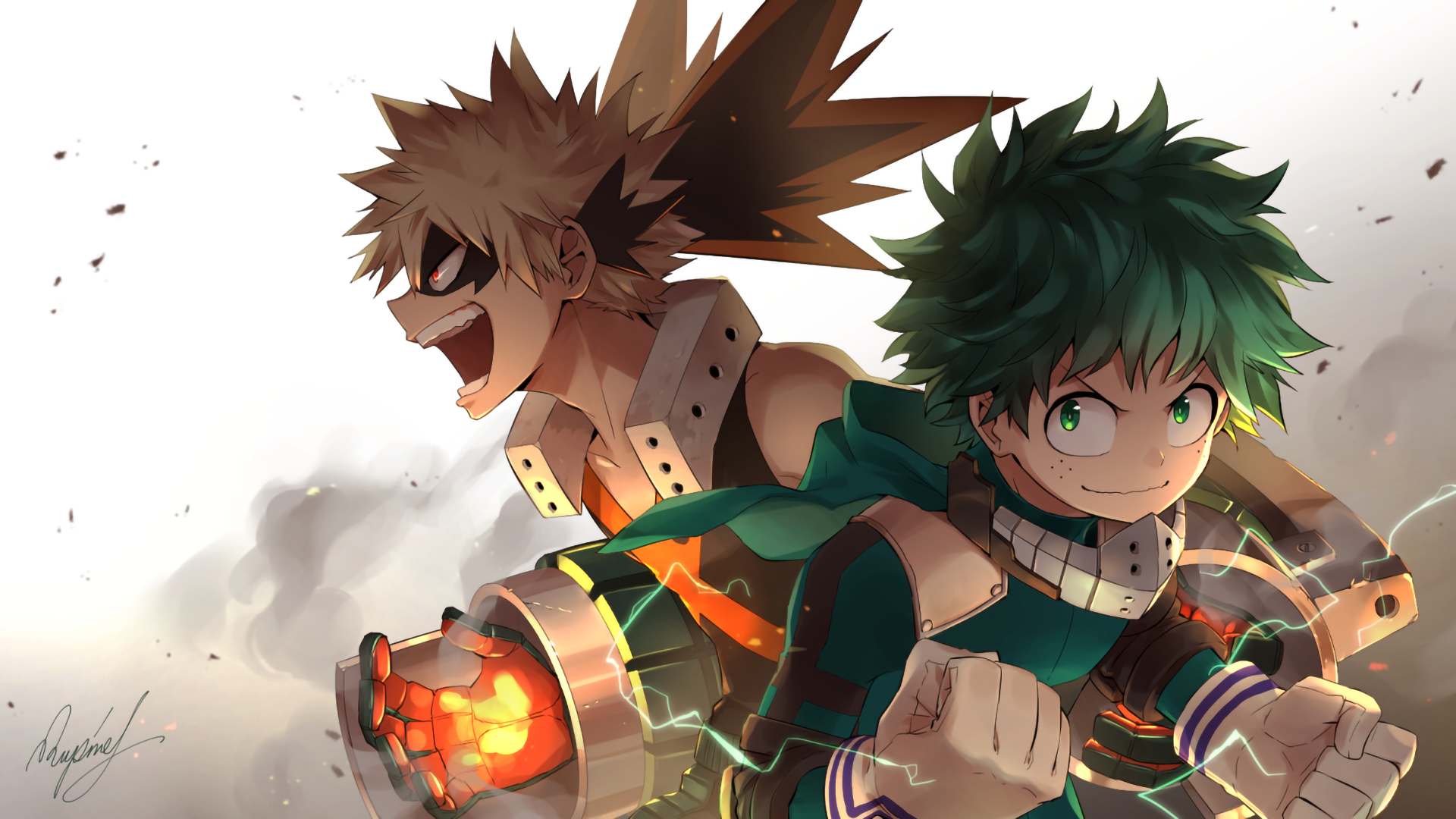 Bakugou e Midoriya, My Hero Academia, Quirk Esplosione, 1920x1080 Full HD 1080p, Desktop