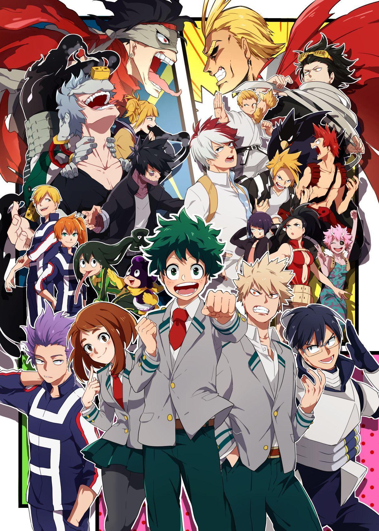 My Hero Academia personaggi gruppo, anime shonen, 1215x1700 Verticale, Telefono