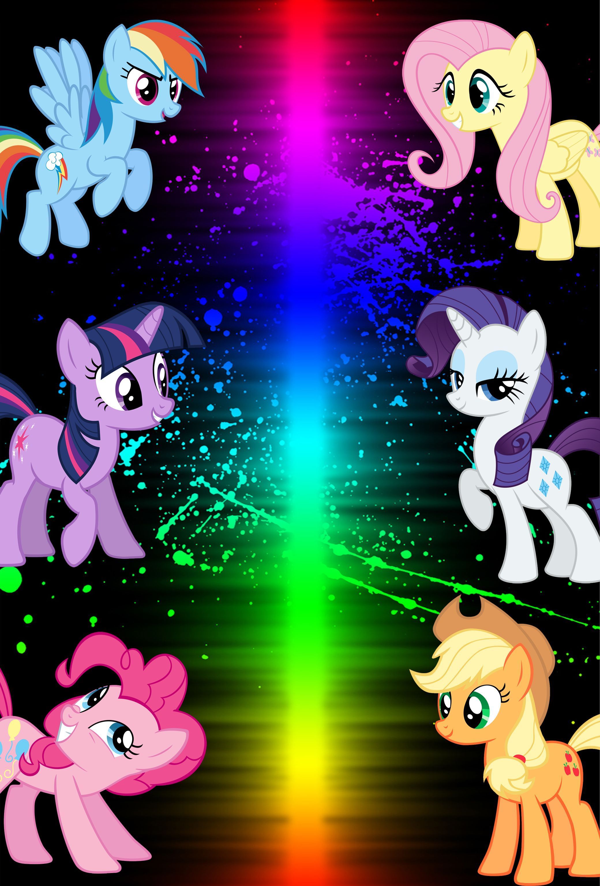 Sei pony My Little Pony arcobaleno, 2080x3072 Full HD Verticale, Smartphone