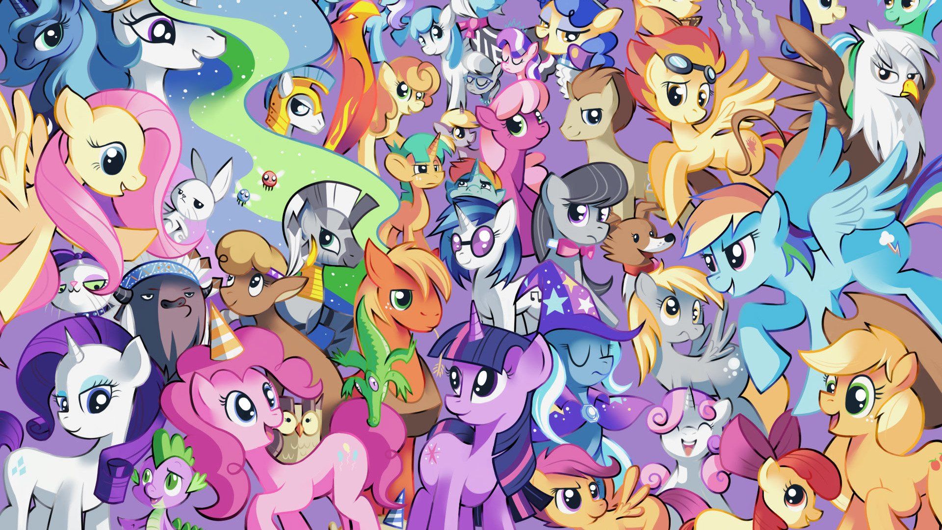 Gruppo pony My Little Pony colorati, 1920x1080 Full HD 1080p, PC Desktop