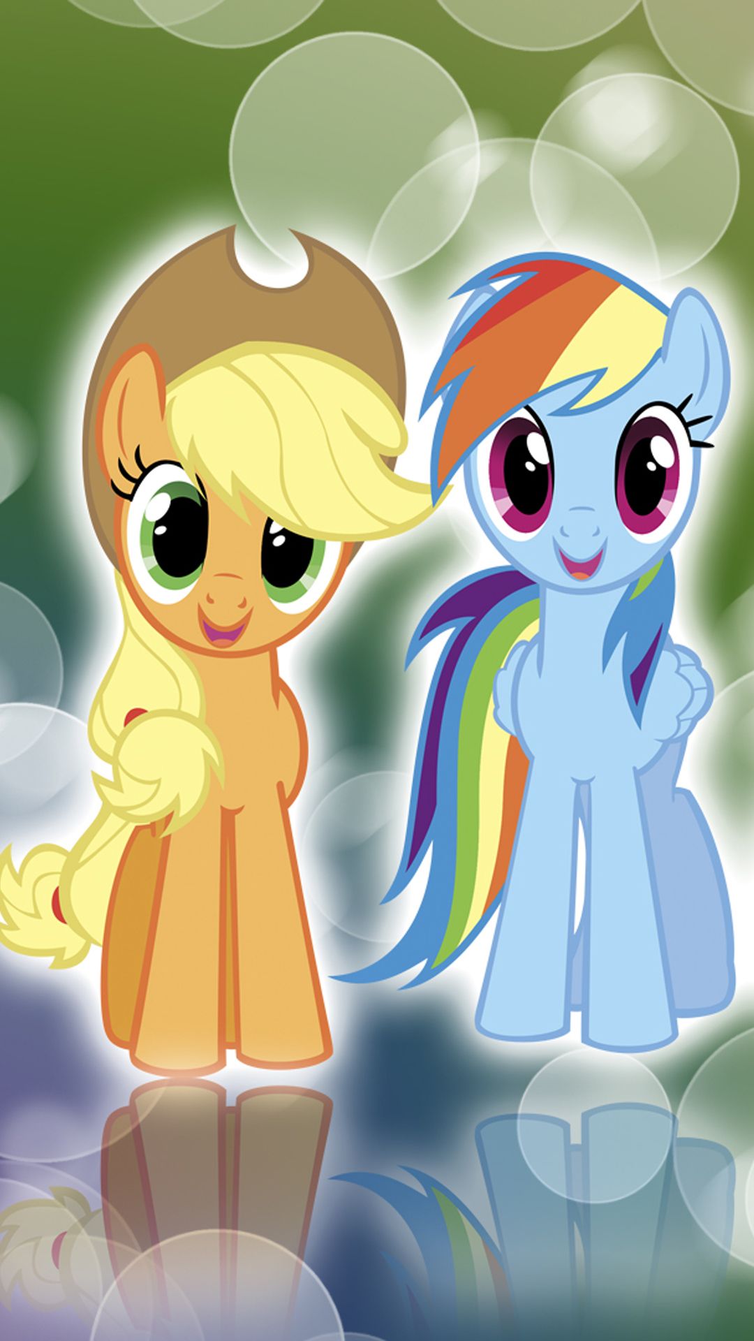 Applejack e Rainbow Dash pony, 1080x1920 Verticale, Telefono