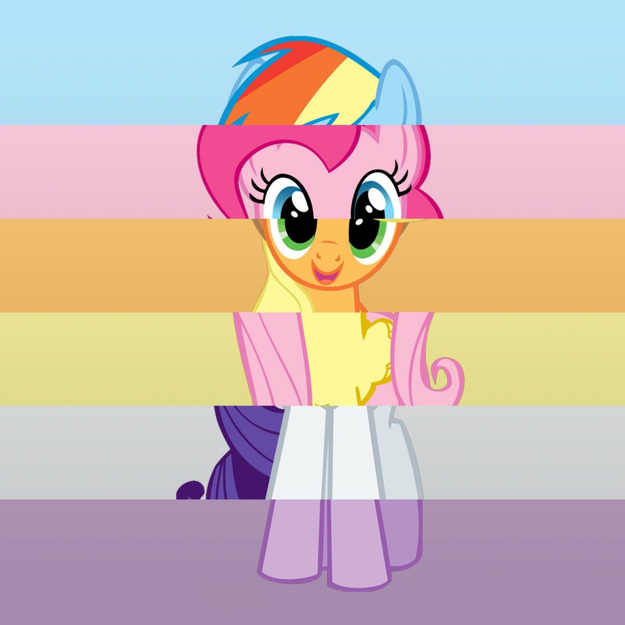Pony My Little Pony strisce colorate, 2048x2048 2K, Desktop