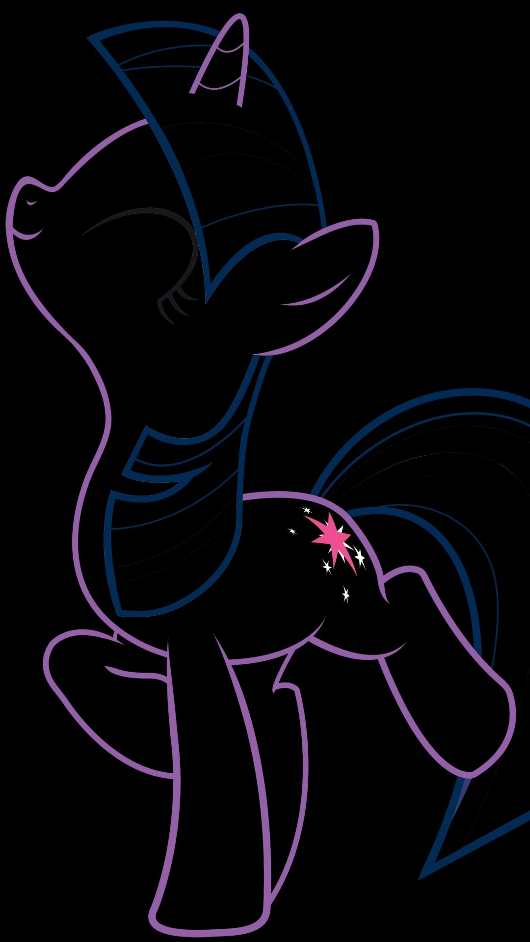 Twilight Sparkle silhouette neon, 1080x1920 Full HD Verticale, Samsung Galaxy