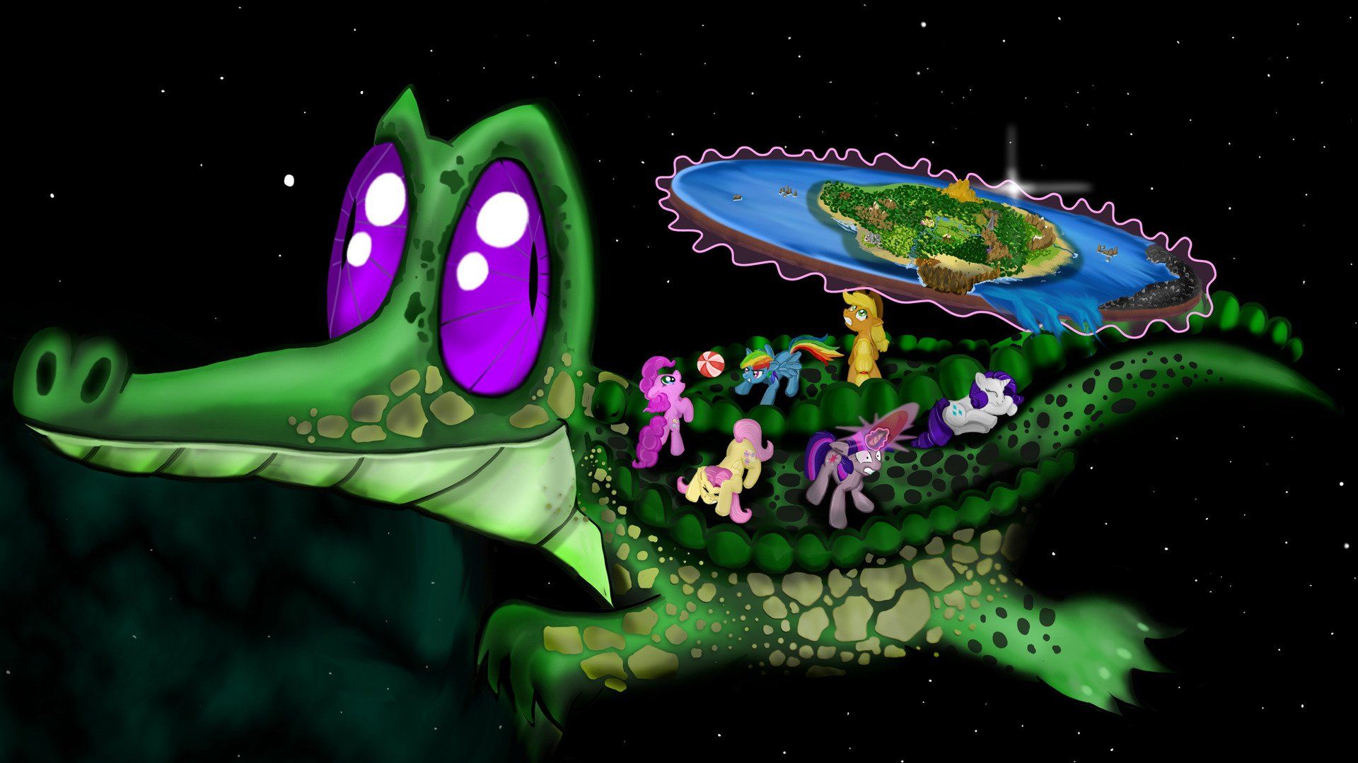 My Little Pony coccodrillo gigante spazio, 1920x1080 Full HD 1080p, Desktop