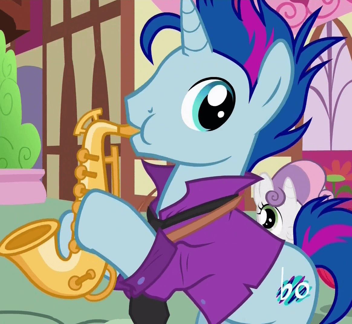 Pony blu con sassofono, 1164x1073 HD, Desktop