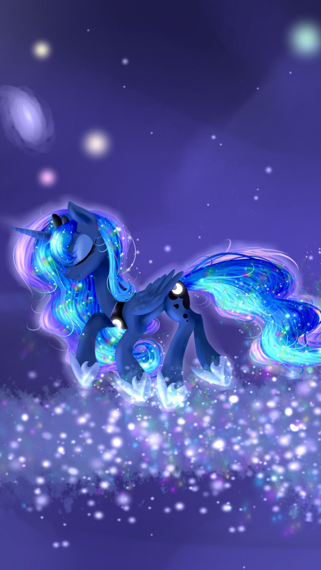 Pony blu magico luminoso, 1080x1920 Verticale, Mobile