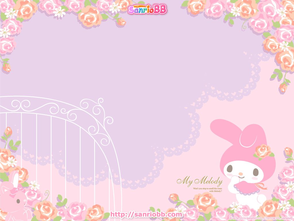 My Melody con rose e cancello, 1024x768 HD, Laptop