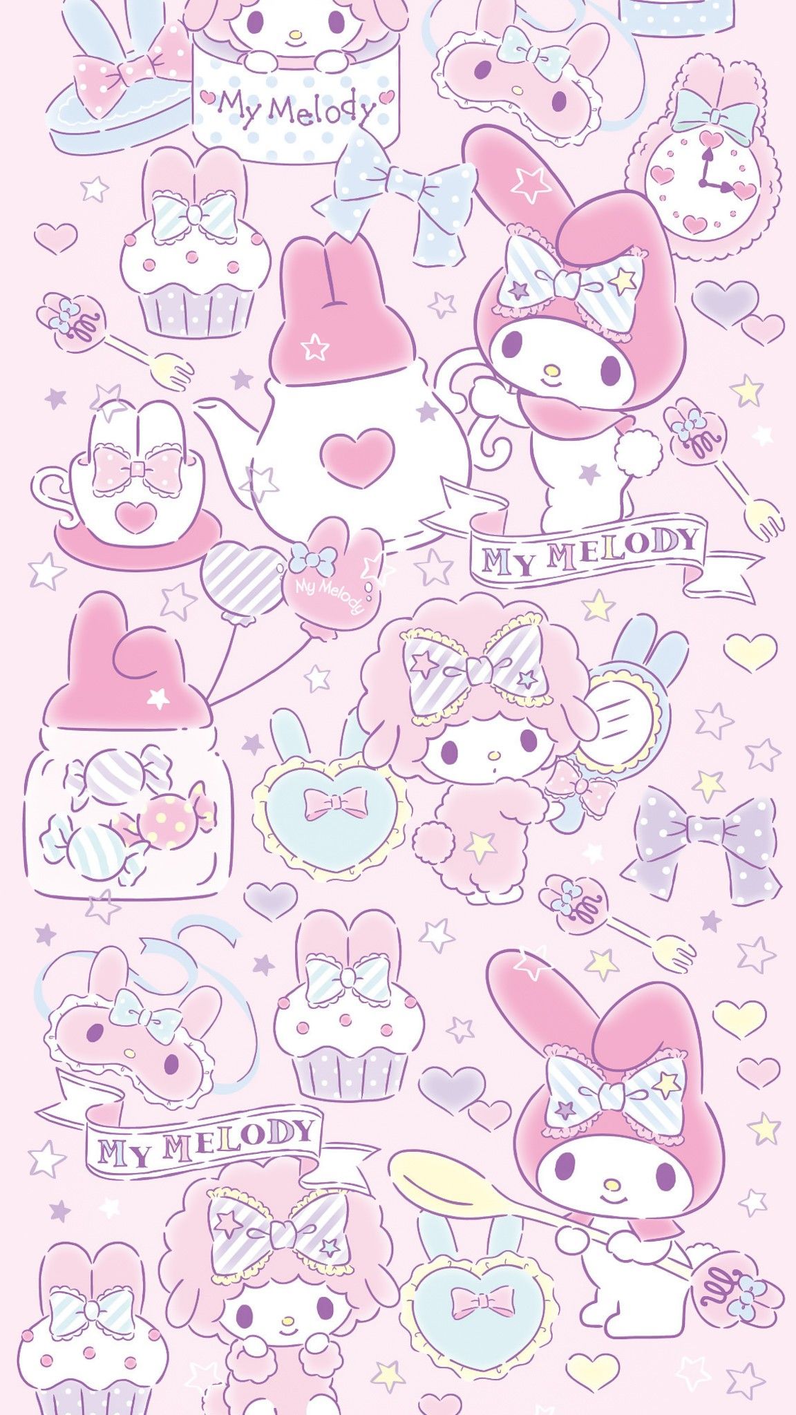 My Melody rosa Sanrio, personaggi kawaii giapponesi, 1152x2048 Verticale, Mobile