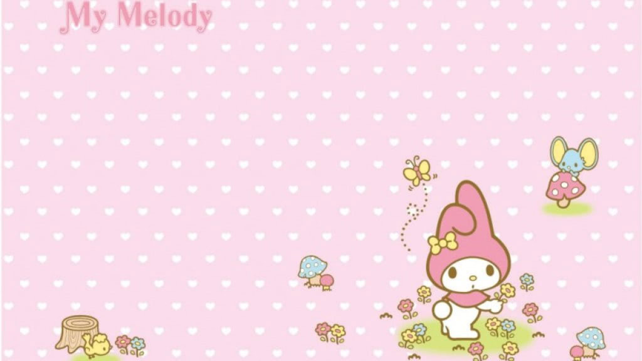 My Melody sfondo rosa, 2048x1152 2K, Desktop