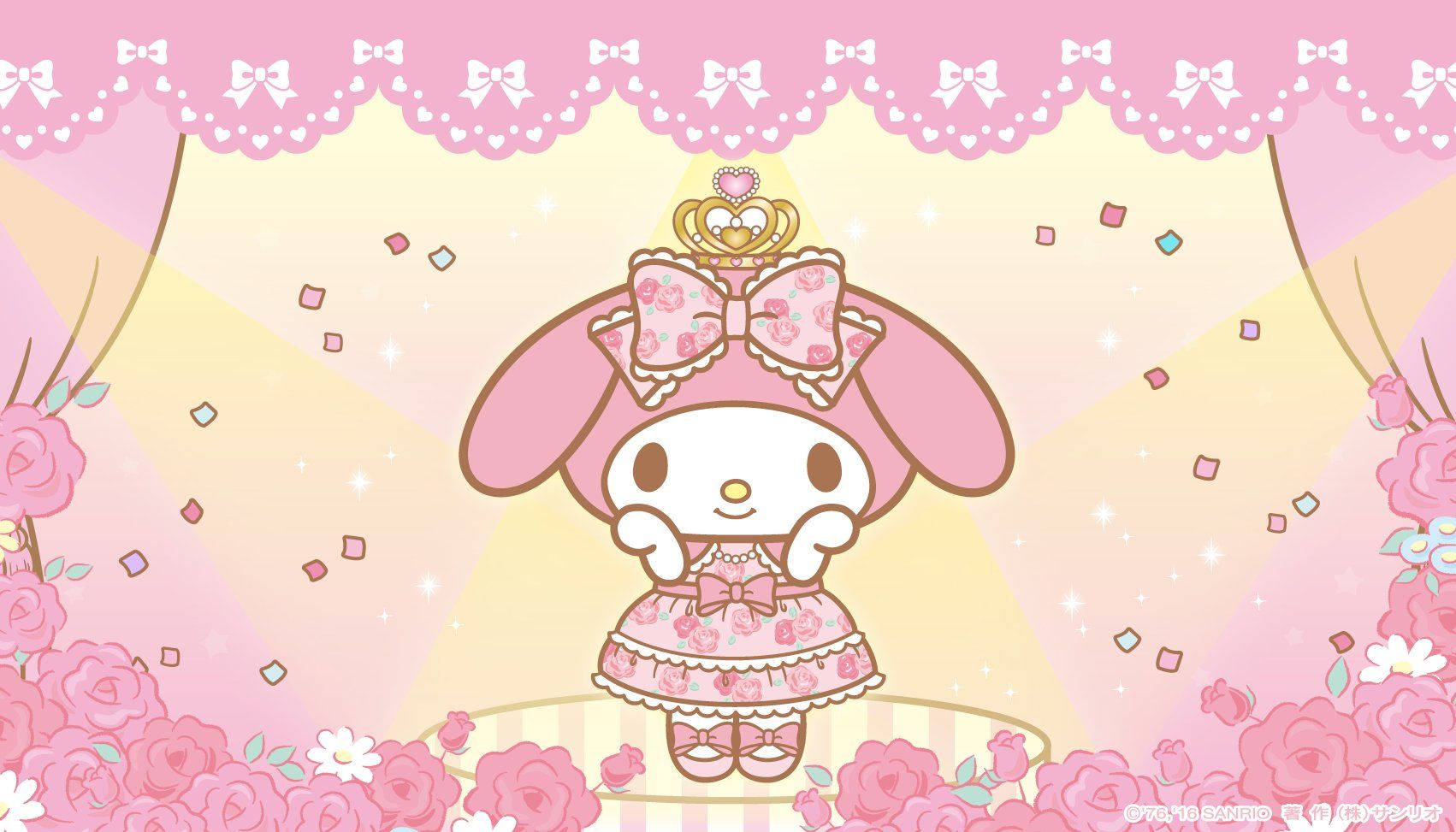My Melody con corona e rose, 1702x973 HD, Laptop