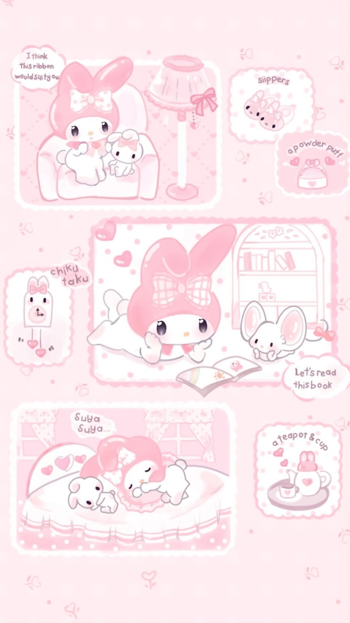 My Melody rosa Sanrio, personaggi kawaii giapponesi, 719x1280 Full HD Verticale, Smartphone