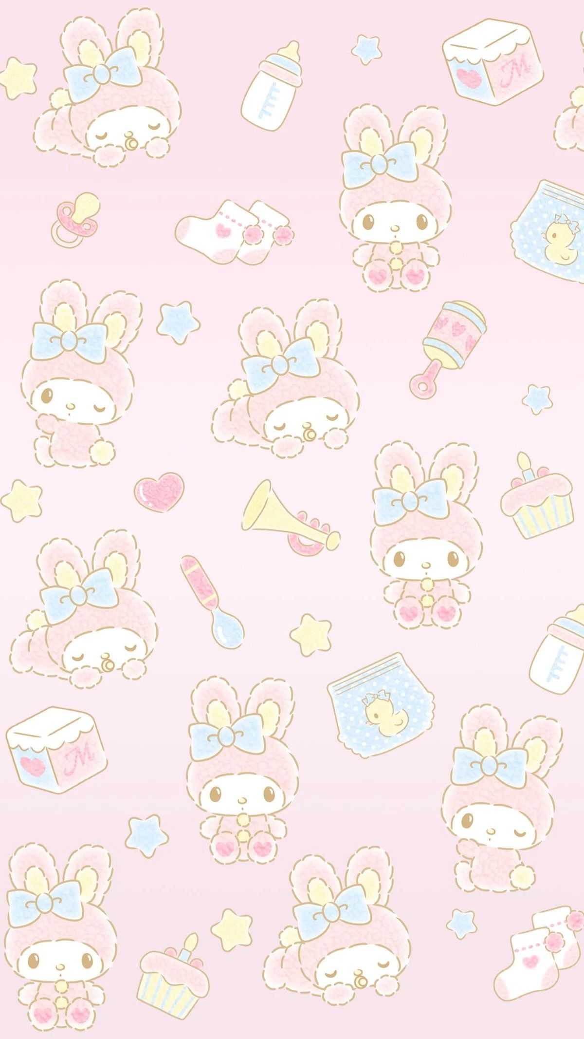 My Melody pattern rosa, 1200x2133 Full HD Verticale, iPhone