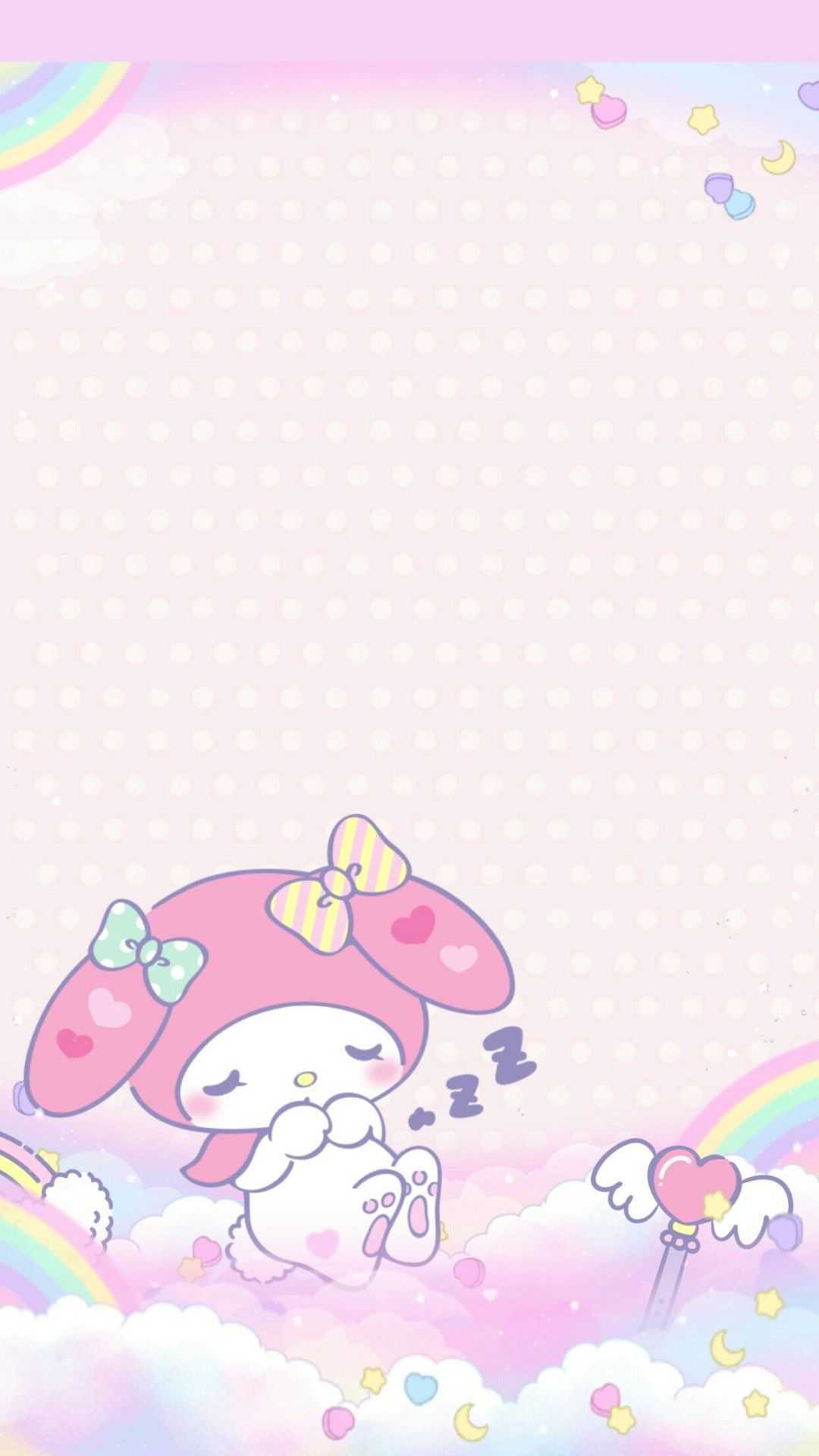 My Melody rosa arcobaleno, 1080x1920 Full HD Verticale, iPhone