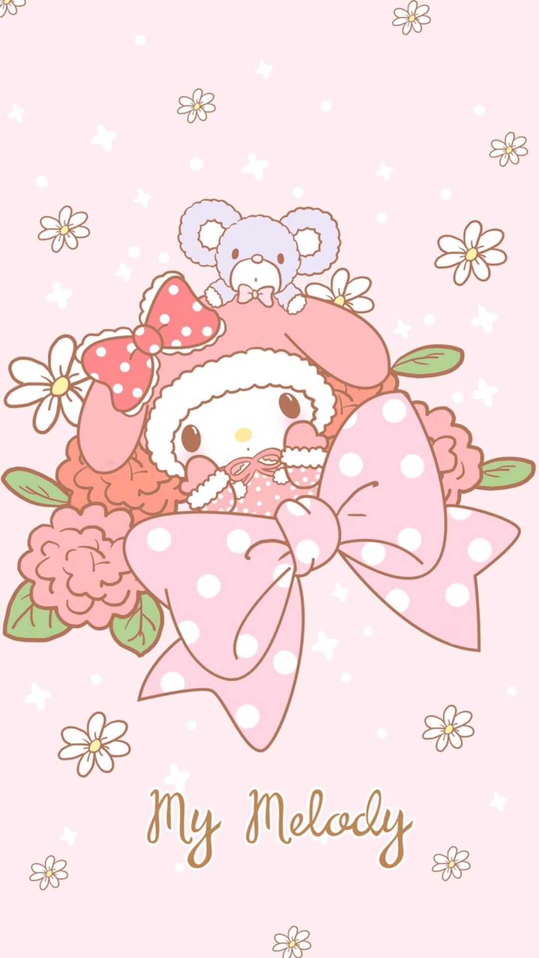 My Melody fiocco rosa, 1080x1920 Verticale, Mobile