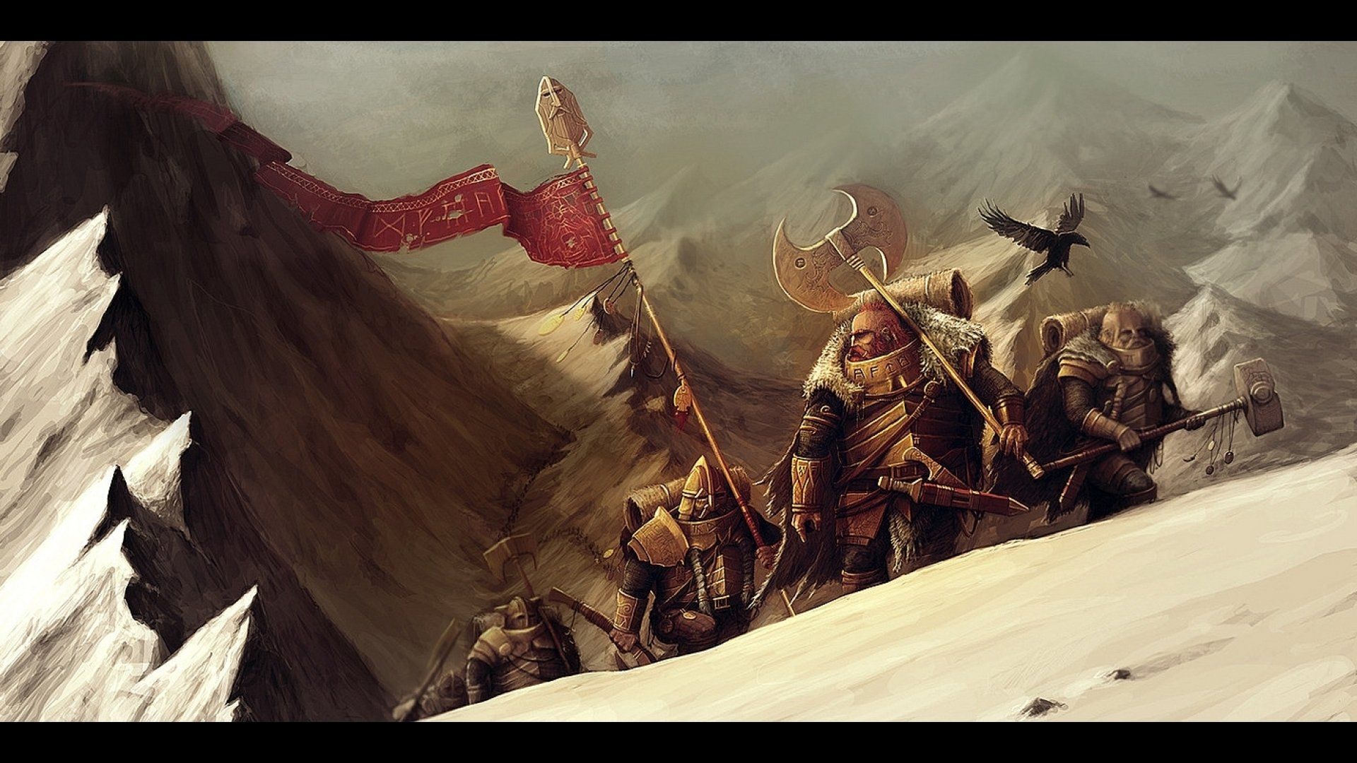 Nani guerrieri esercito fantasy neve, 1920x1080 Full HD 1080p, PC Desktop