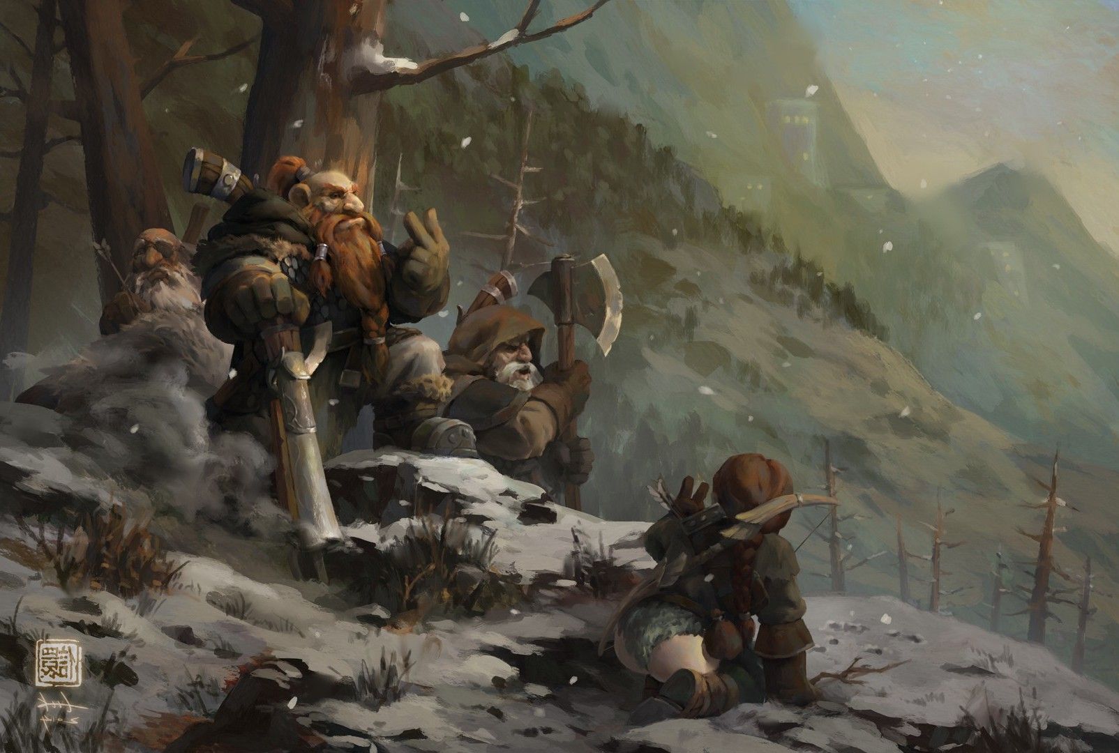Battaglia epica guerrieri fantasy, 2560x1600 2K, Desktop