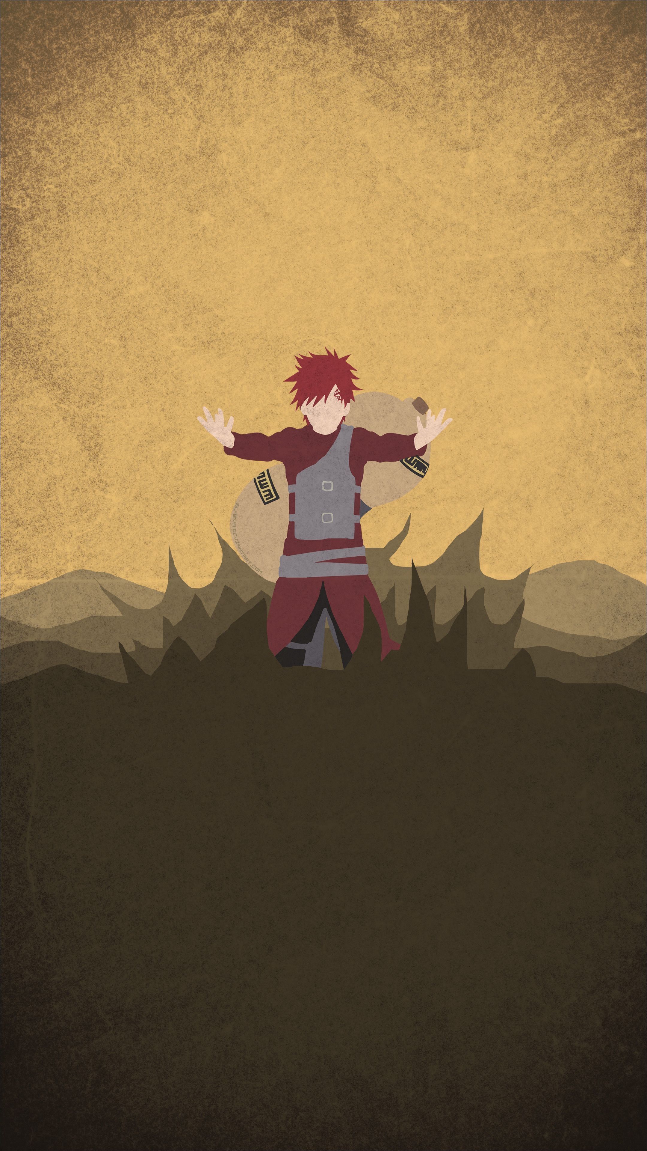 Gaara Naruto minimal, 2160x3840 Full HD Verticale, iPhone