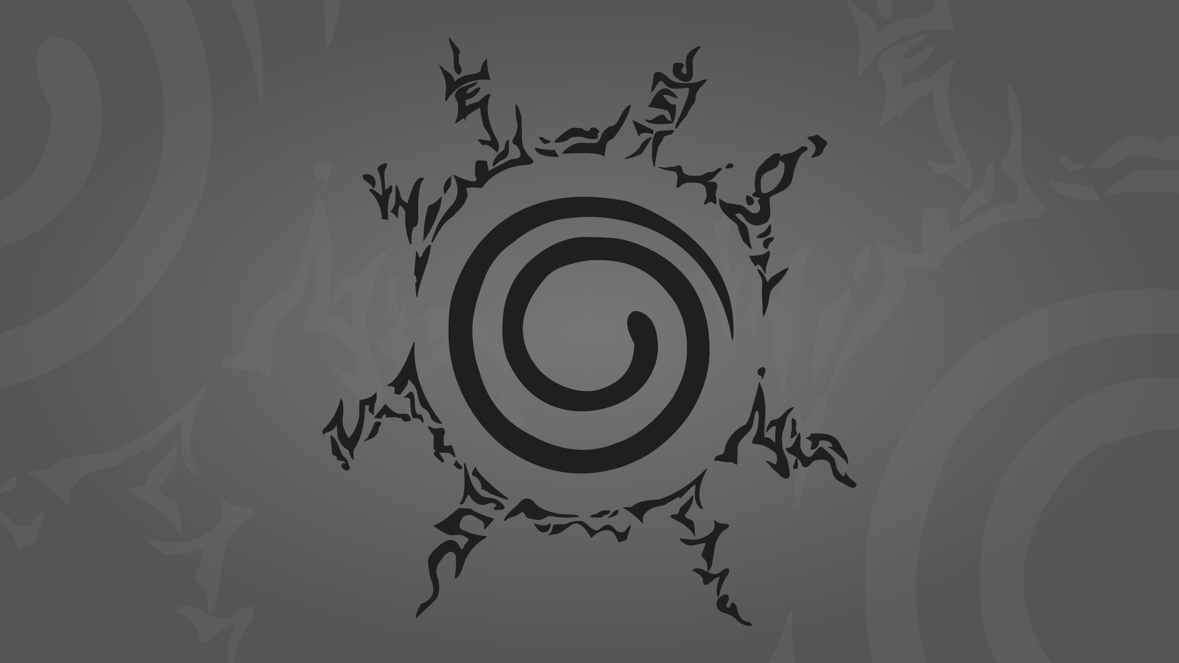 Naruto sigillo spirale grigio, ninja, 3840x2160 4K Ultra HD, Monitor 4K