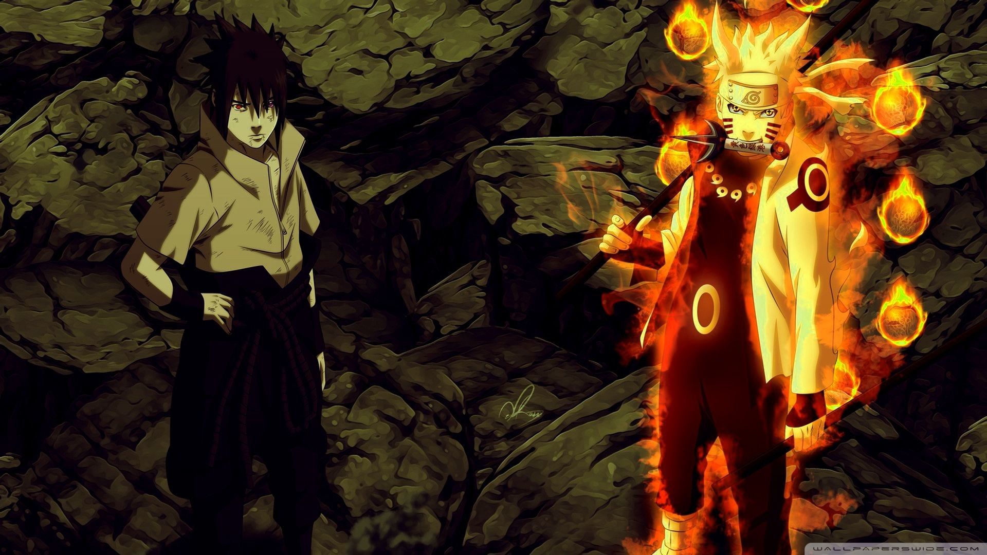 Naruto e Sasuke battaglia, sfondo 1920x1080 1080p, Laptop