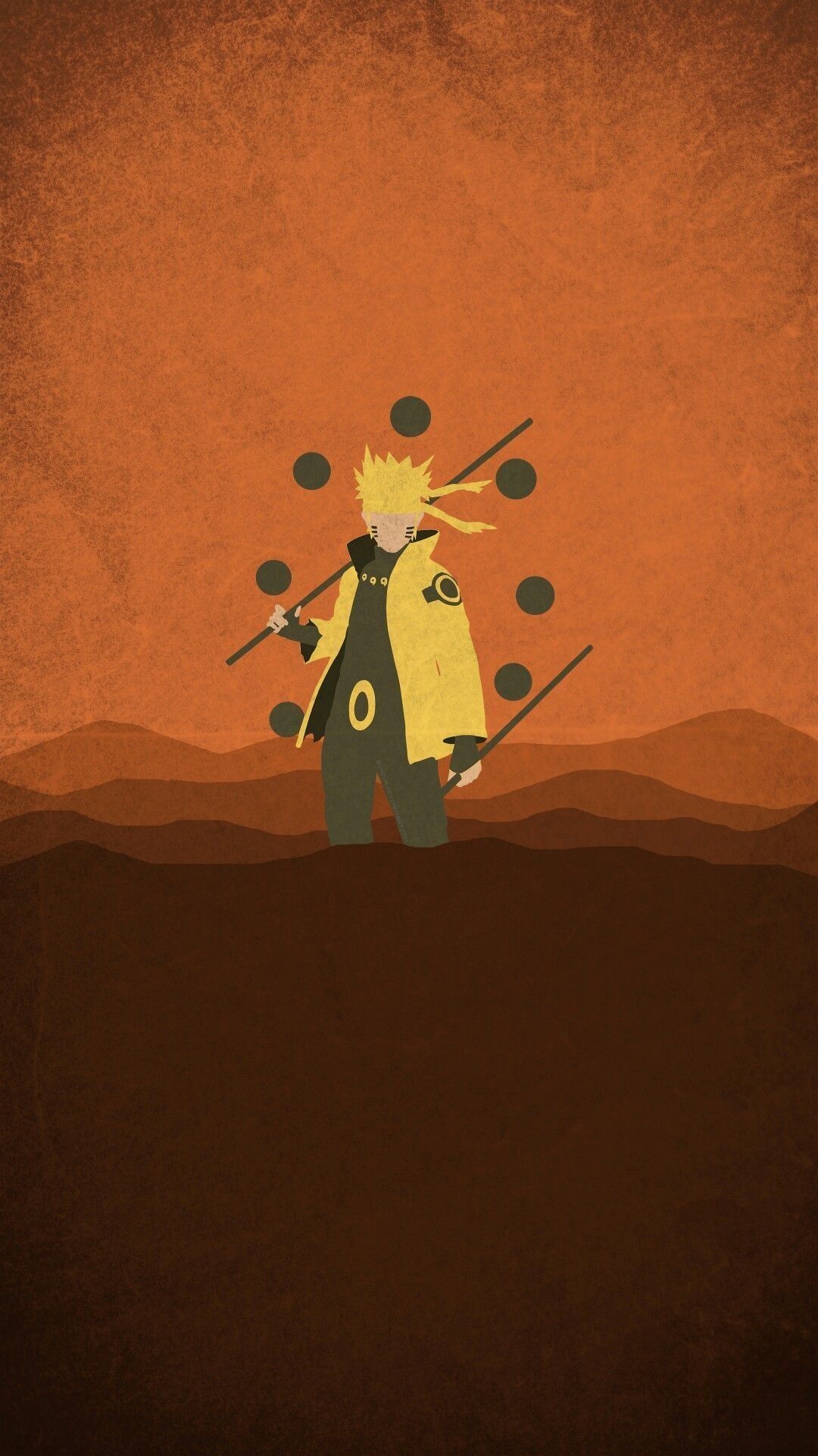 Naruto Pain minimalista arancione, Konoha, 1080x1920 Full HD Verticale, iPhone
