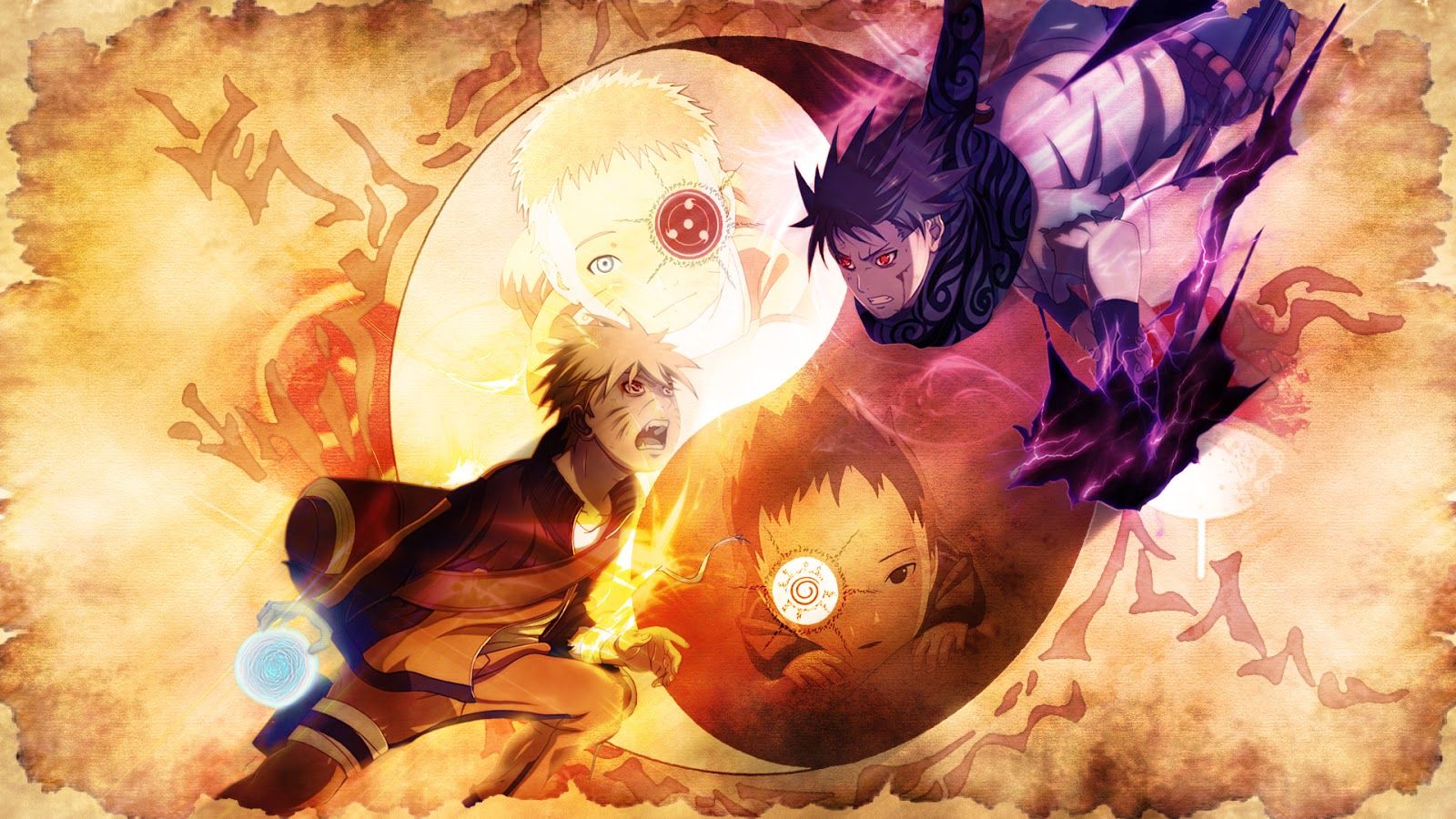 Naruto e Sasuke, Kurama, 1600x900 HD, PC
