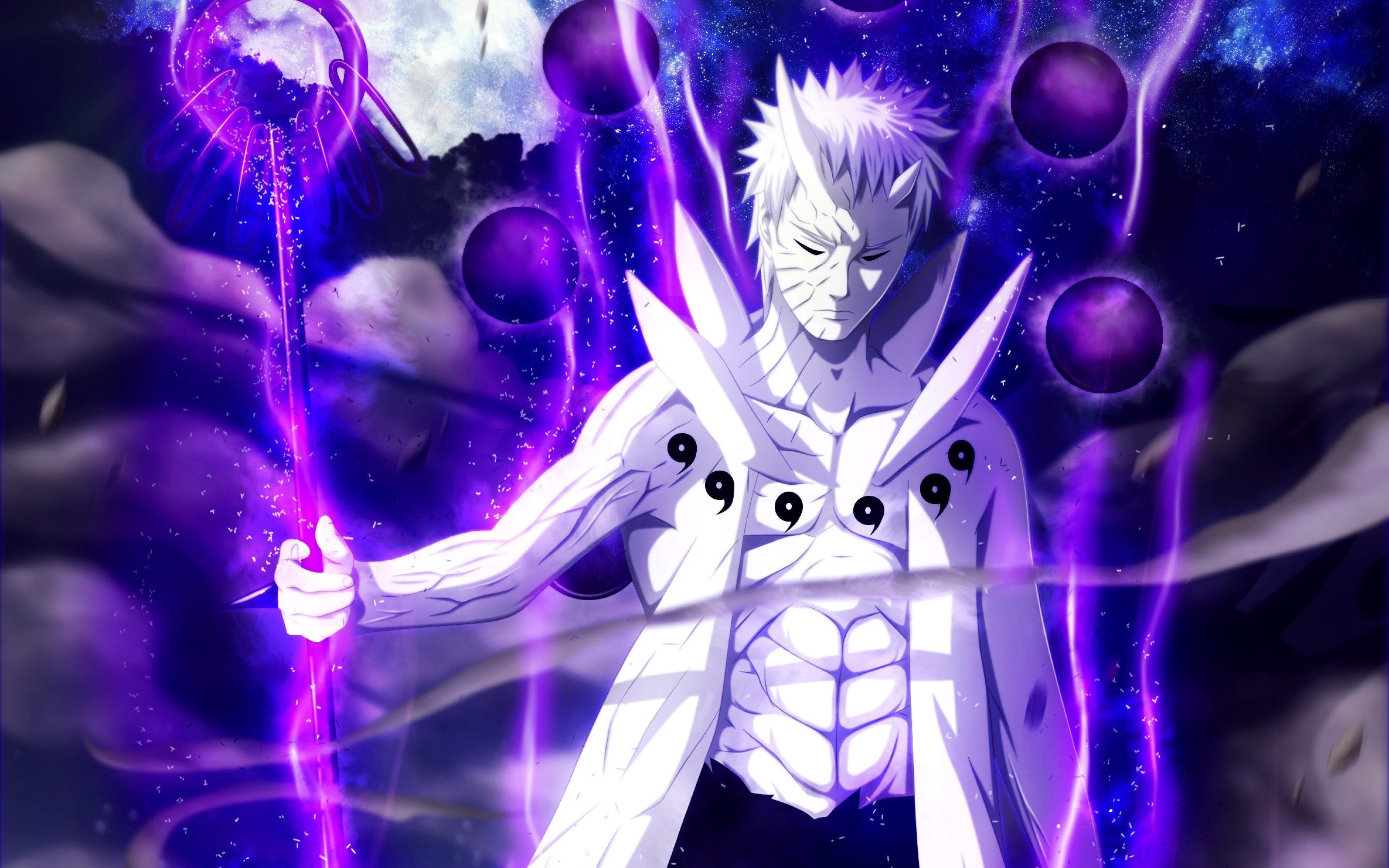 Obito Uchiha Naruto viola, 3840x2400 Ultra HD, Monitor 4K