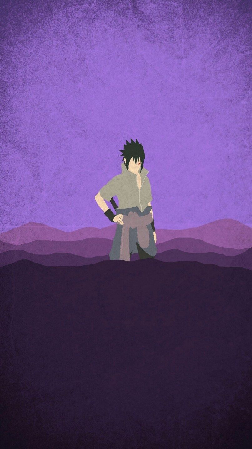 Sasuke Uchiha minimalista viola, 806x1433 Verticale, OnePlus