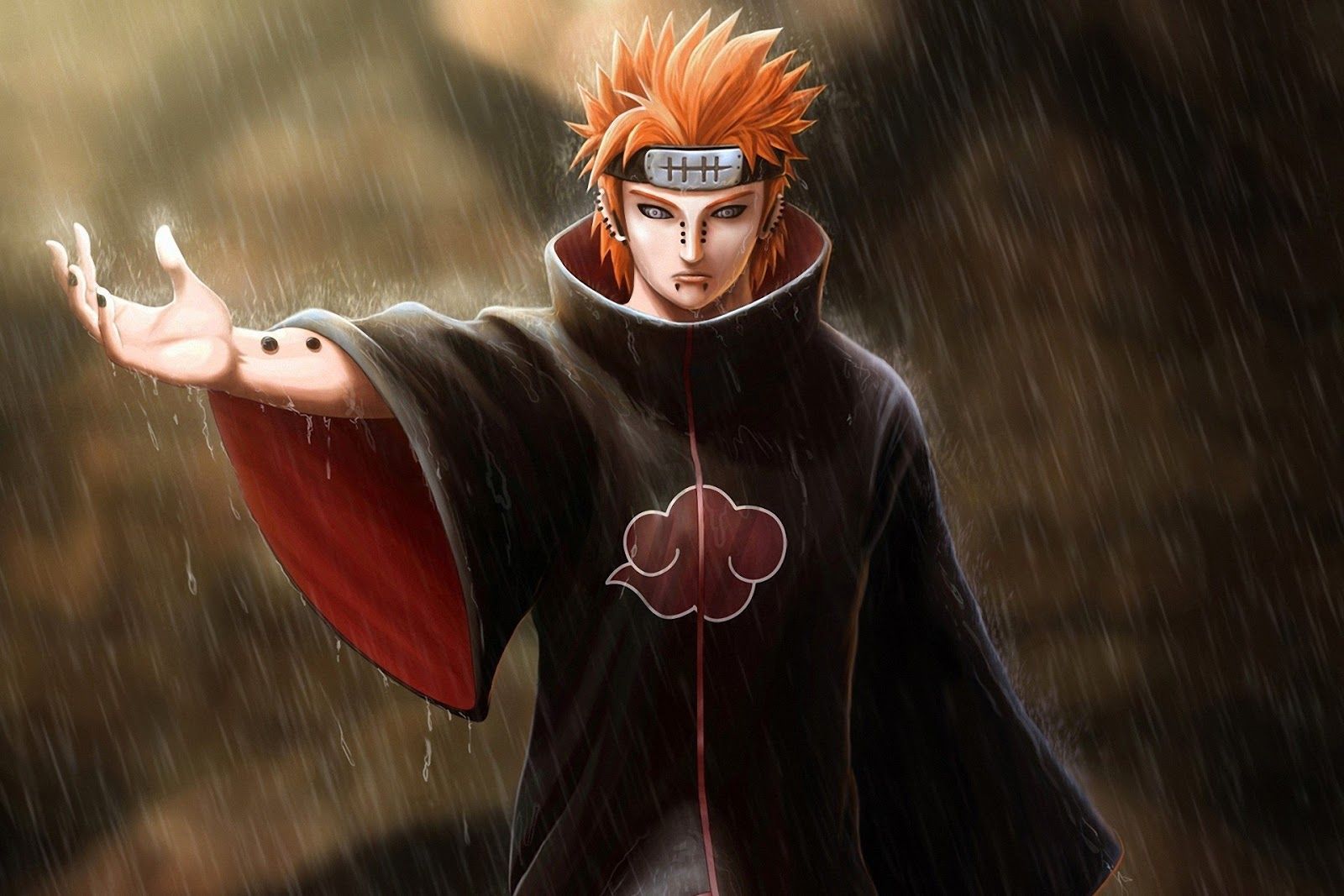 Pain Akatsuki Naruto pioggia, 1600x1067 HD, Desktop