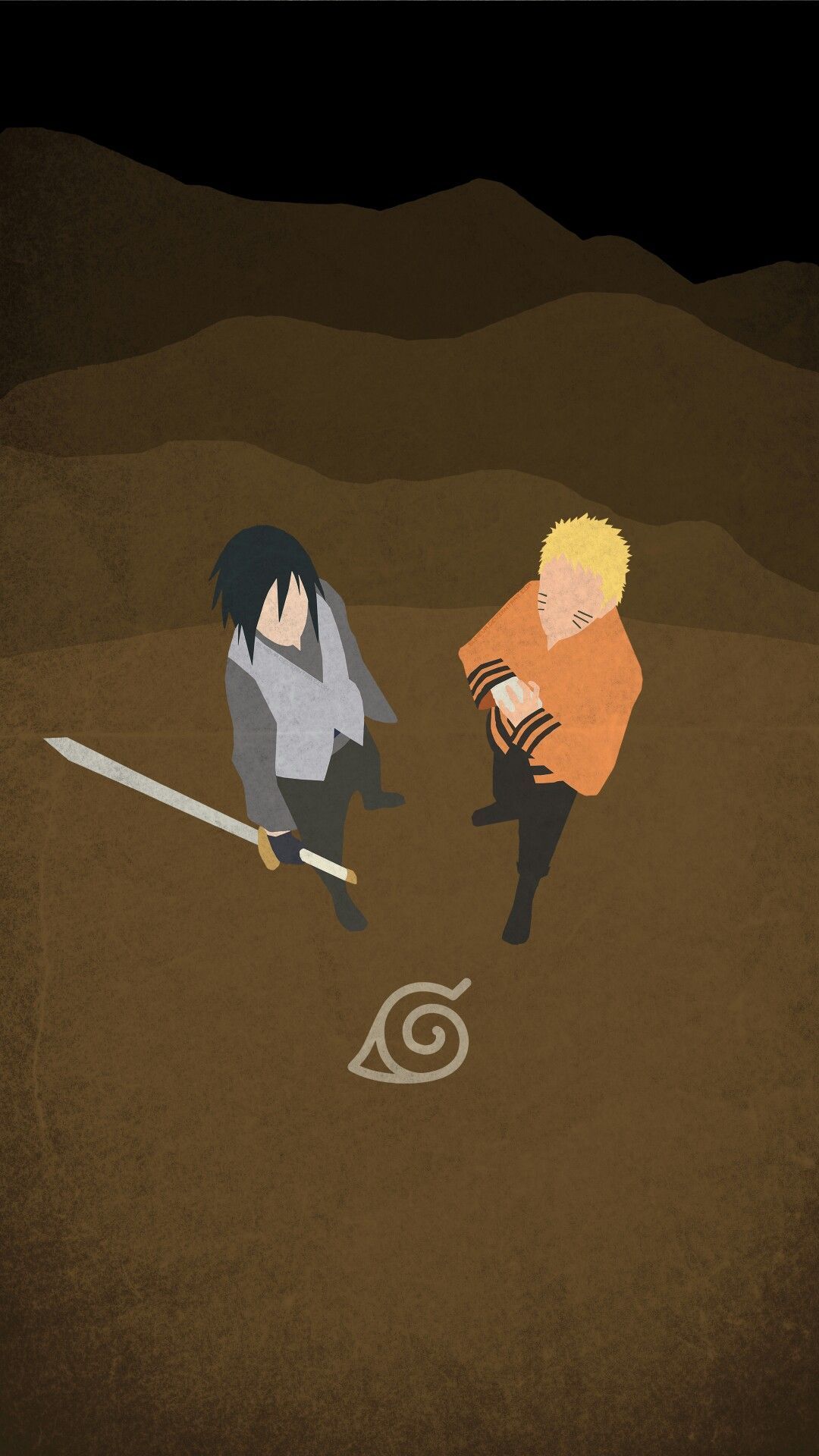 Naruto e Sasuke minimalista, Konoha, 1080x1920 Full HD Verticale, Smartphone