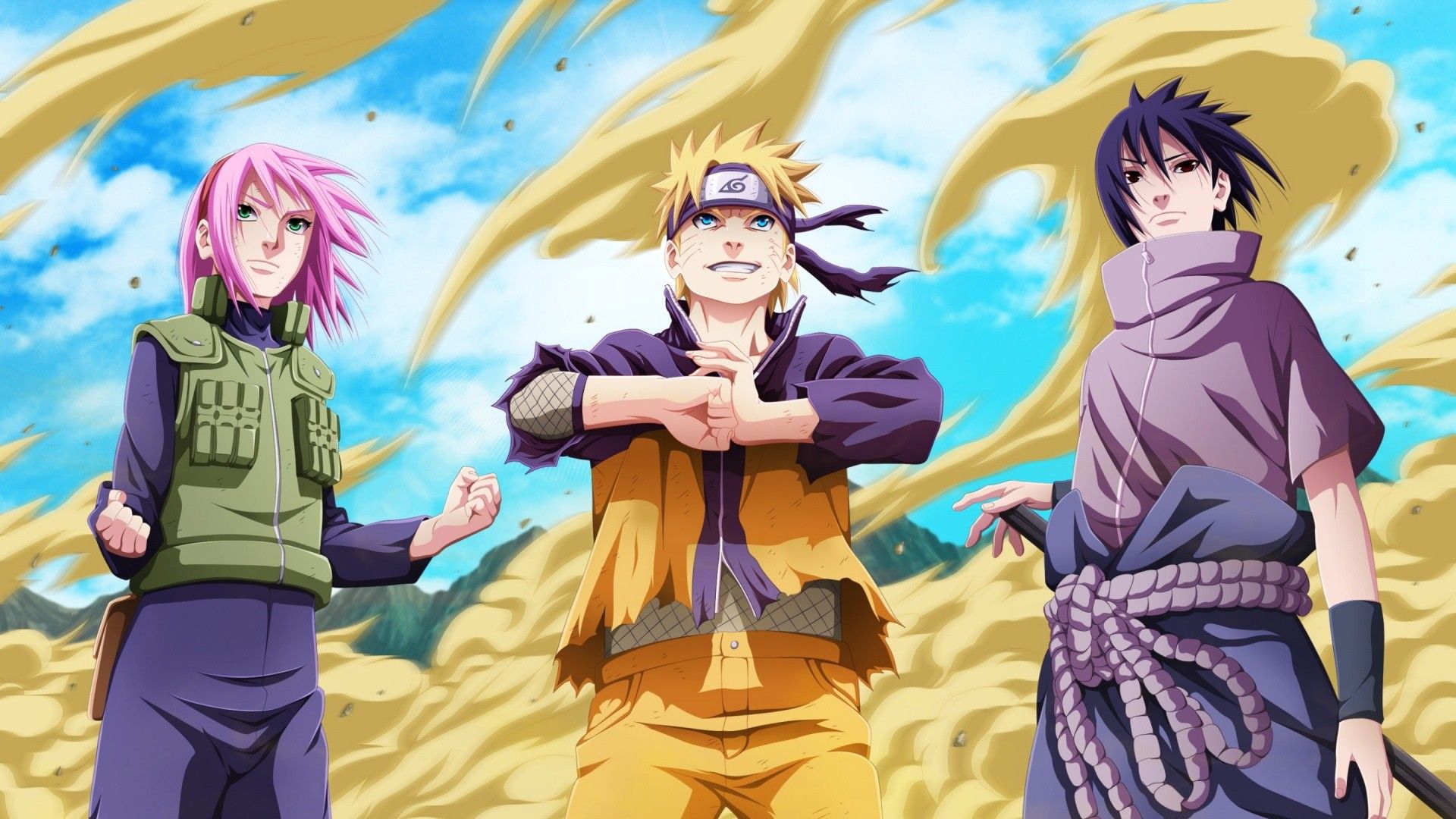 Naruto, Sasuke, Sakura Team 7, 1920x1080 Full HD 1080p, Desktop