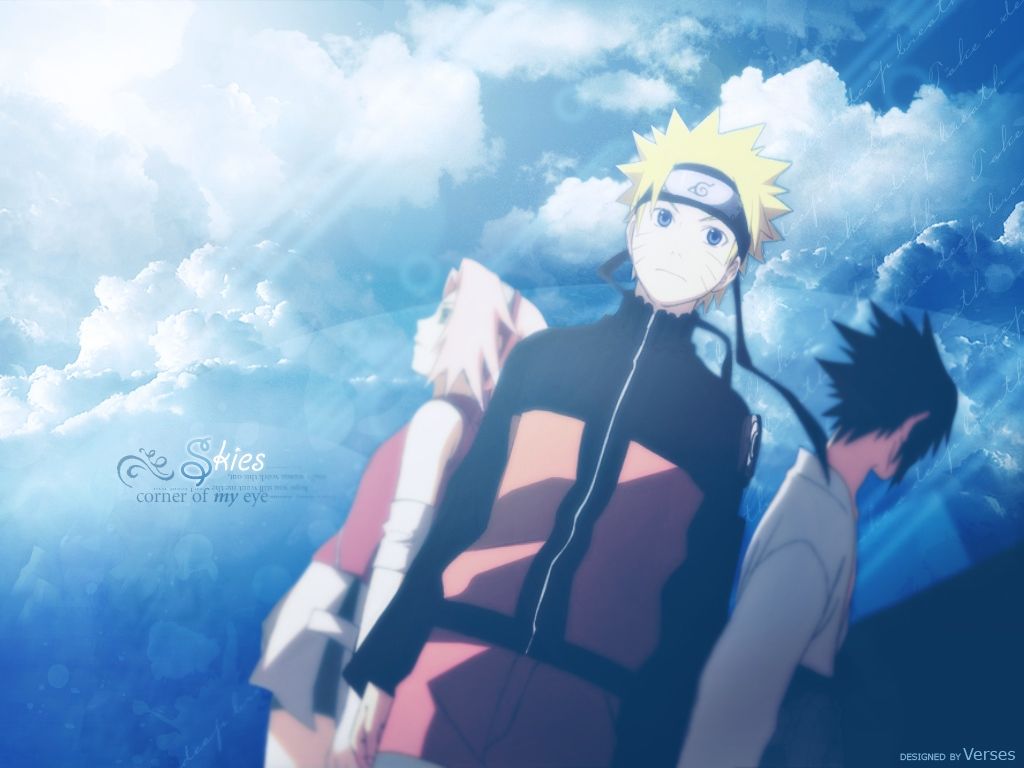 Naruto, Sakura e Sasuke blu, 1024x768 HD, Desktop