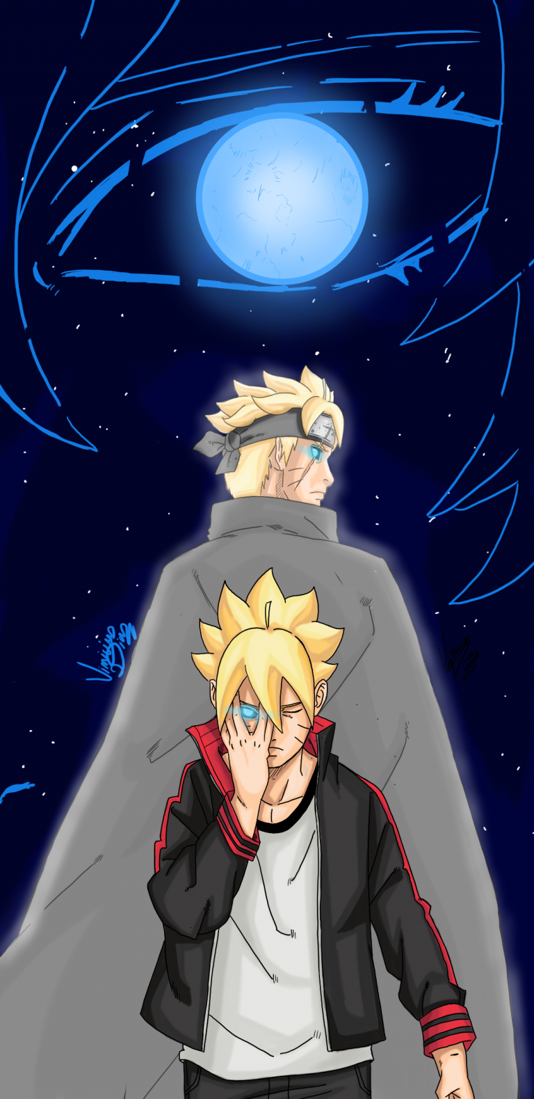 Naruto e Boruto notte blu, 768x1579 Verticale, Mobile