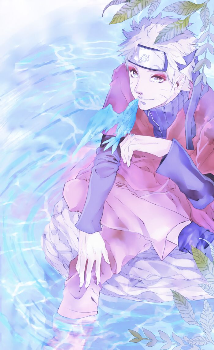 Naruto ninja seduto acqua blu, 700x1144 Full HD Verticale, Realme