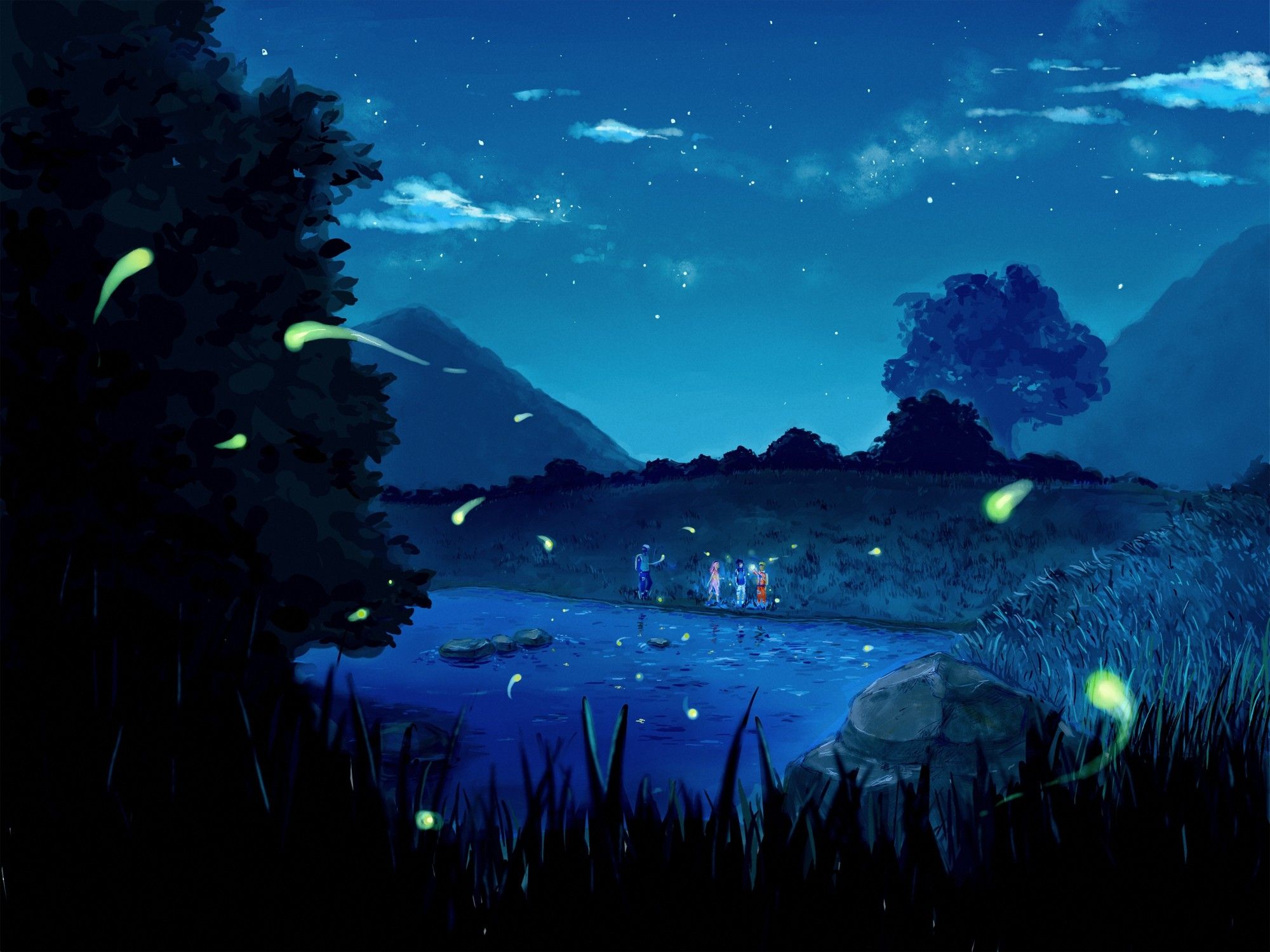 Naruto notte blu lago, 2000x1500 2K, PC Desktop