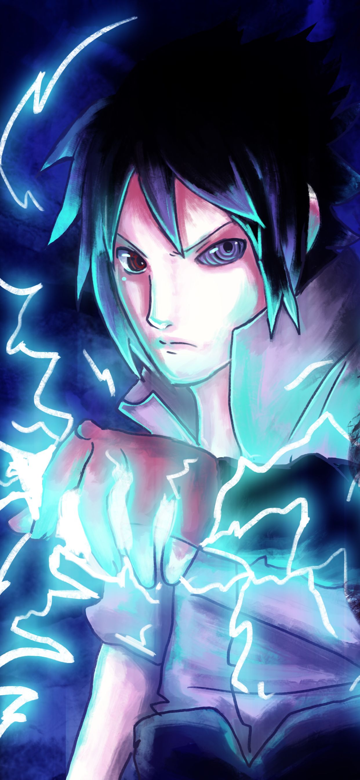 Sasuke Naruto chidori blu, 1125x2436 Full HD Verticale, iPhone