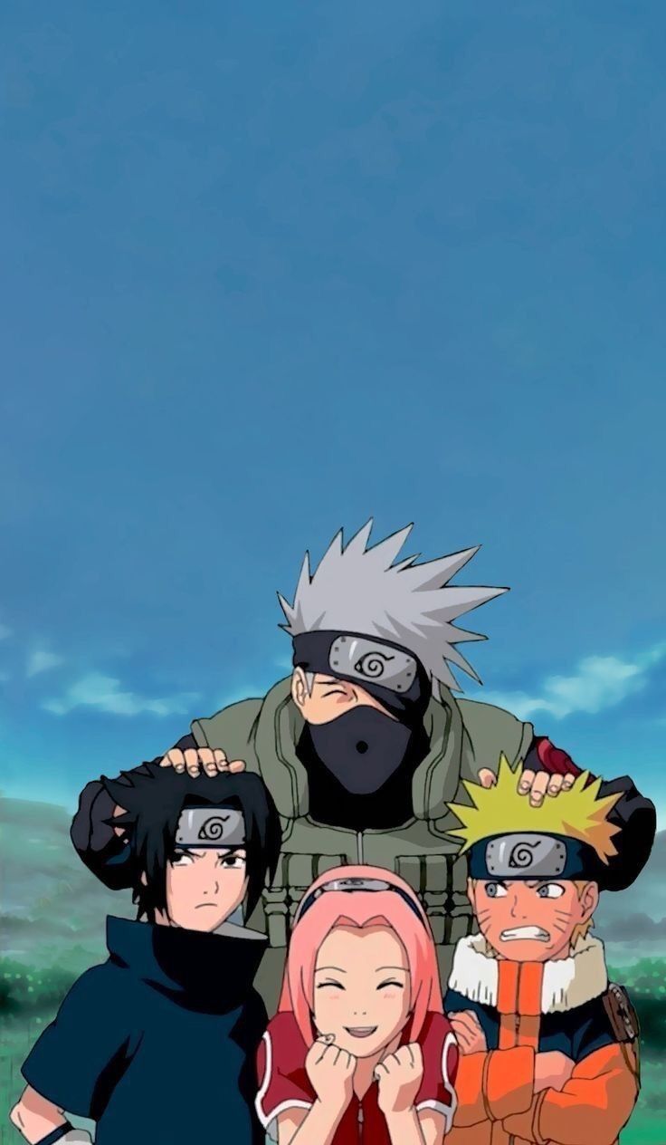 Team 7 Naruto blu, 736x1264 Verticale, Mobile
