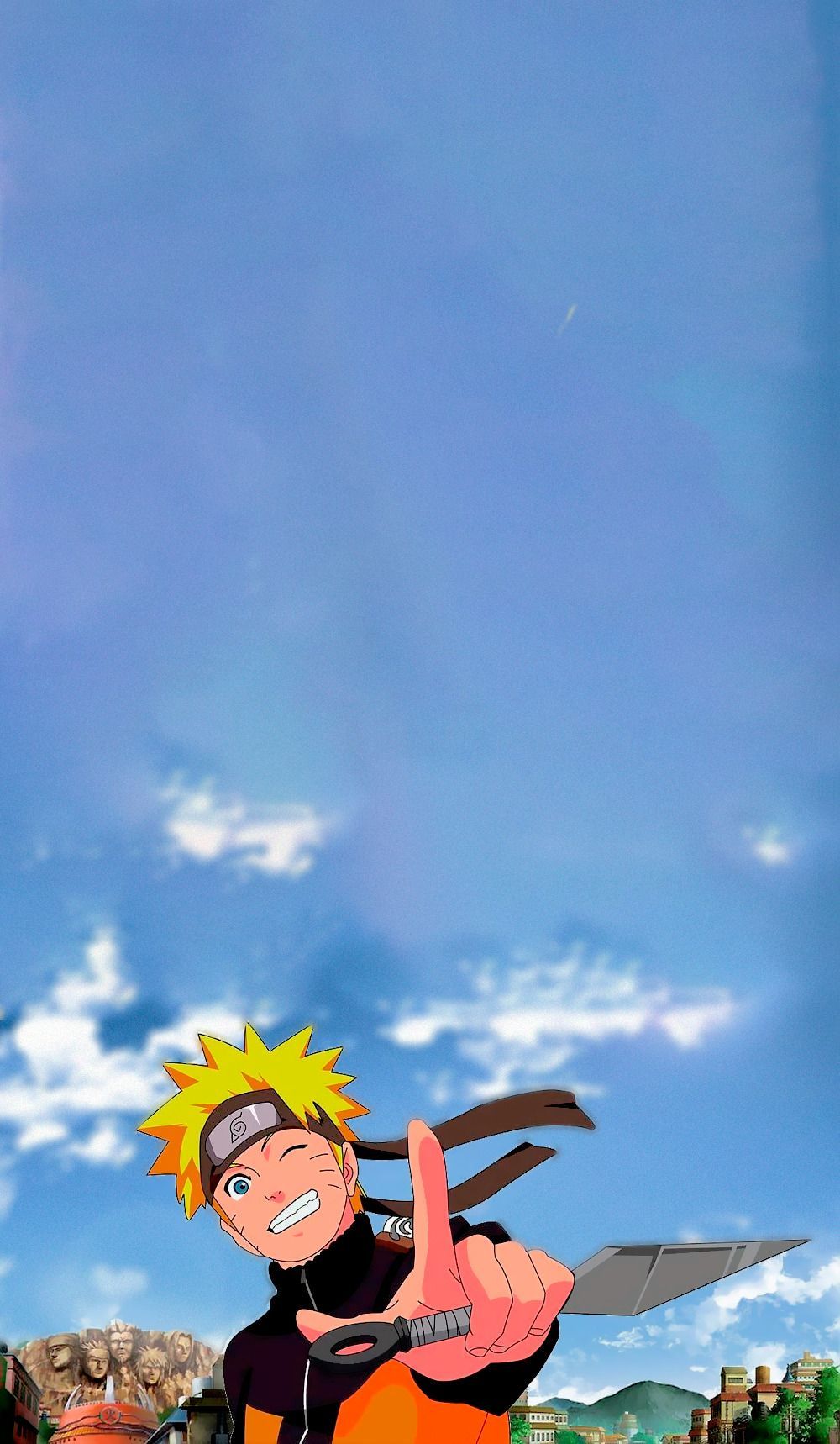 Naruto con kunai cielo blu, 1000x1718 Full HD Verticale, Smartphone