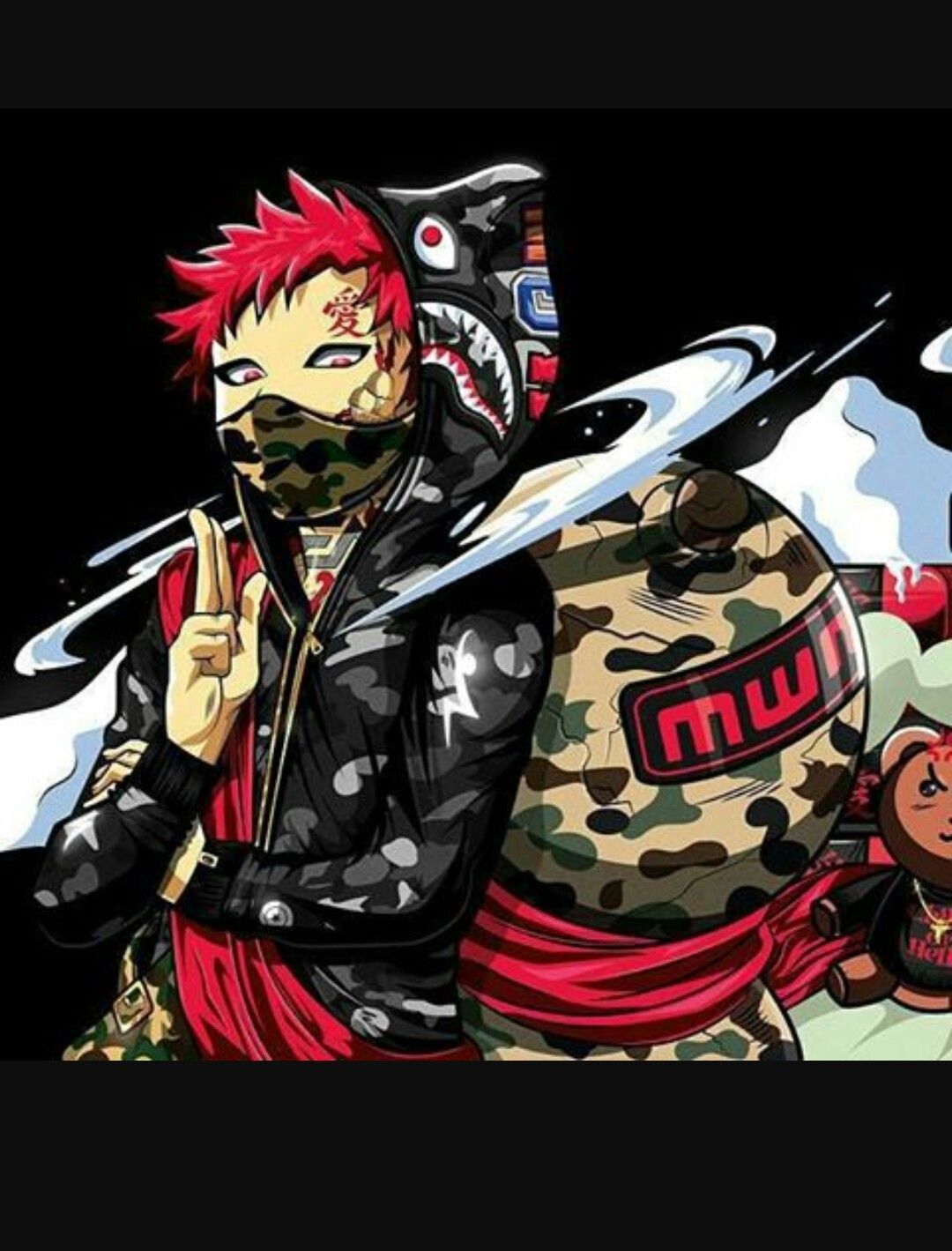 Zabuza Naruto sfondo nero, 1200x2133 Full HD Verticale, iPhone