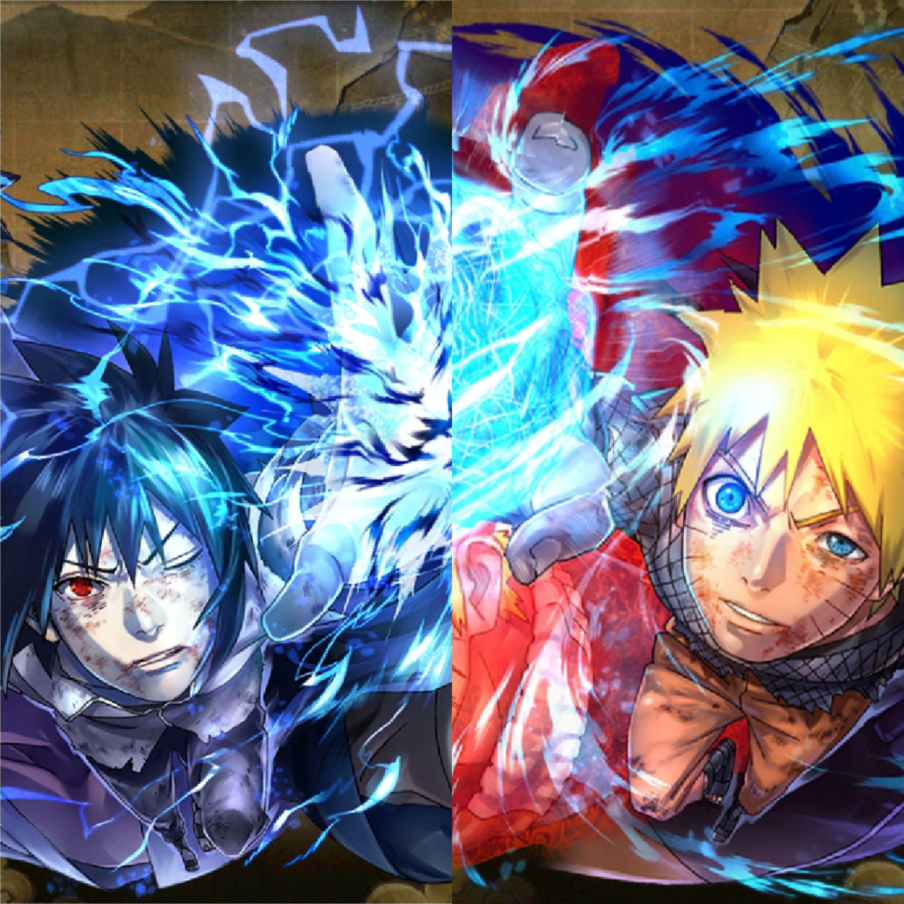 Naruto e Sasuke chidori, clan Uchiha, 2896x2896 WQXGA, Desktop