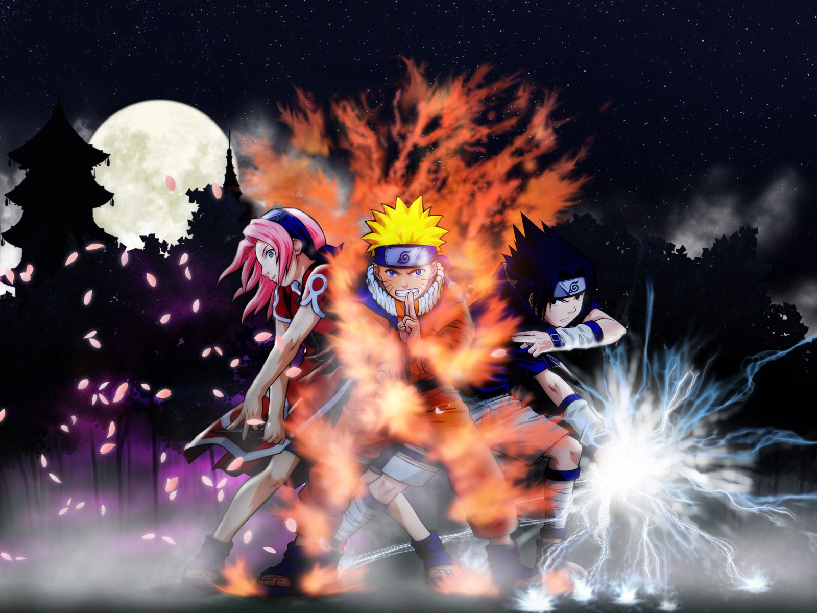 Naruto, Sakura e Sasuke notte, clan Uchiha, 1600x1200 900p, PC