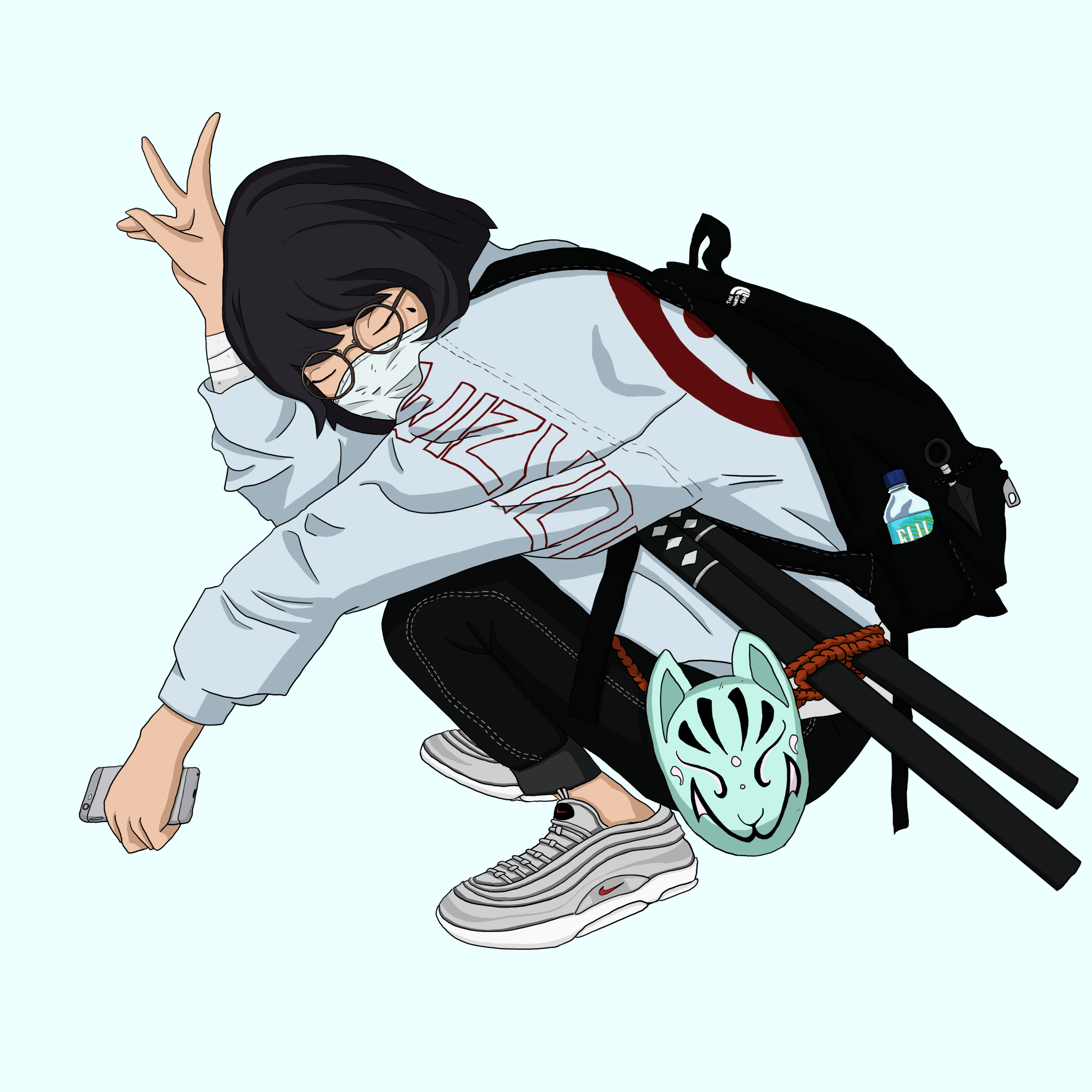 Naruto Toshiro Nike stile urbano, abbigliamento sportivo, 1080x1350 Verticale, Mobile