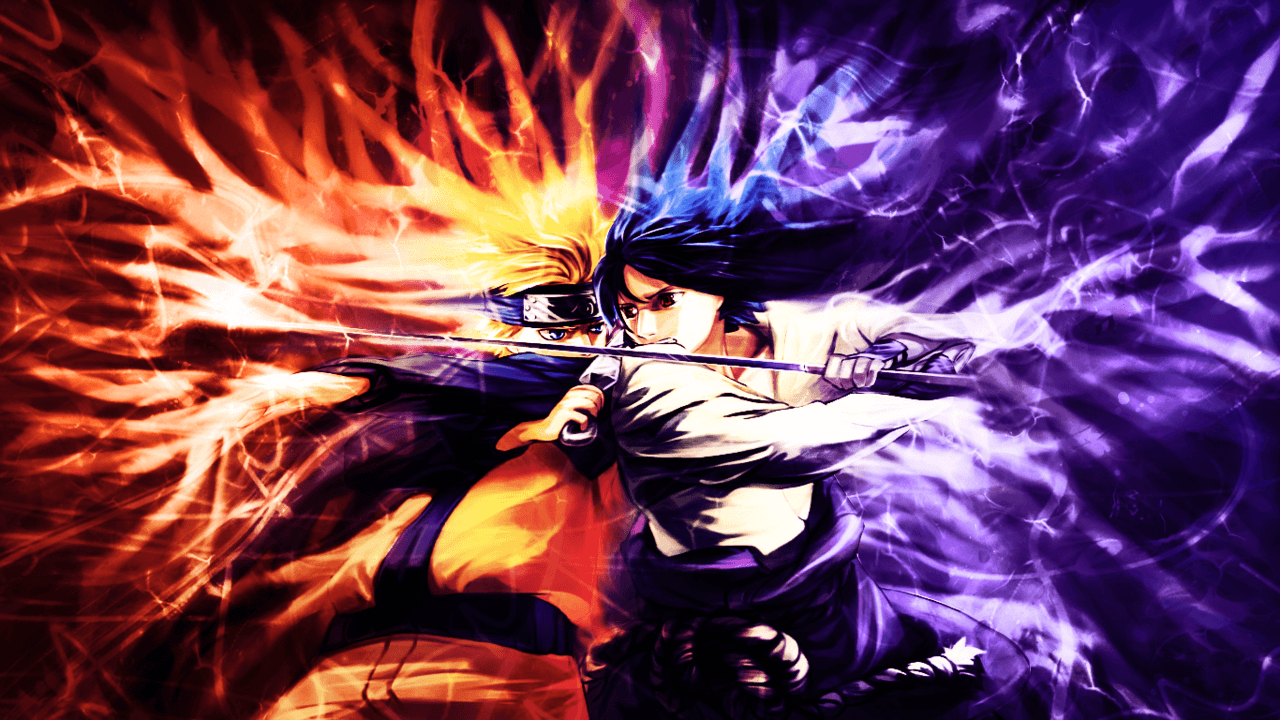 Naruto vs Sasuke, anime, 1280x720 720p, PC