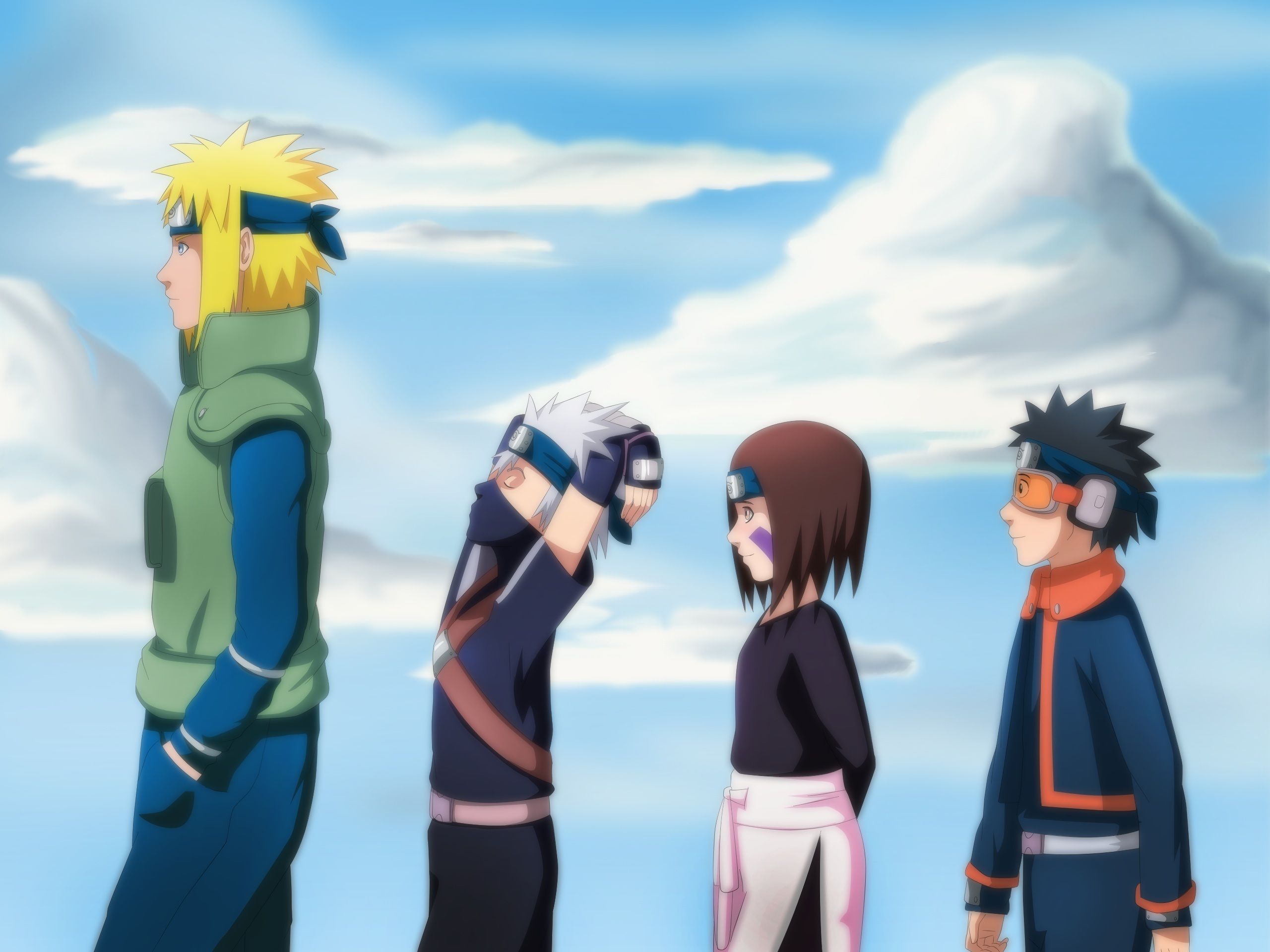 Naruto personaggi guardano cielo, 2560x1920 2K+, Laptop