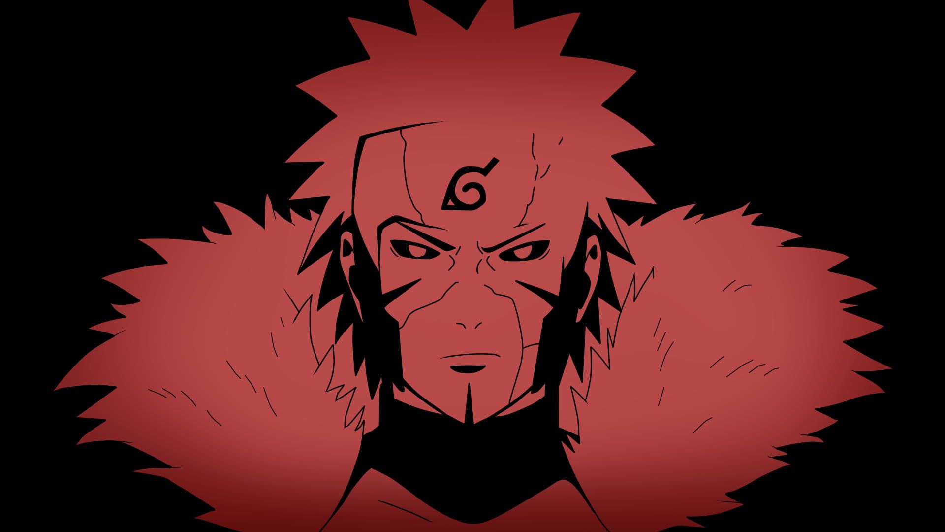Naruto Hokage silhouette rossa, 1920x1080 Full HD, PC