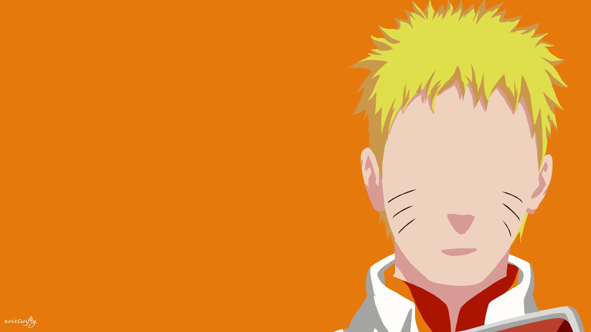 Naruto Hokage minimalista arancione, 1920x1080 Full HD 1080p, Laptop