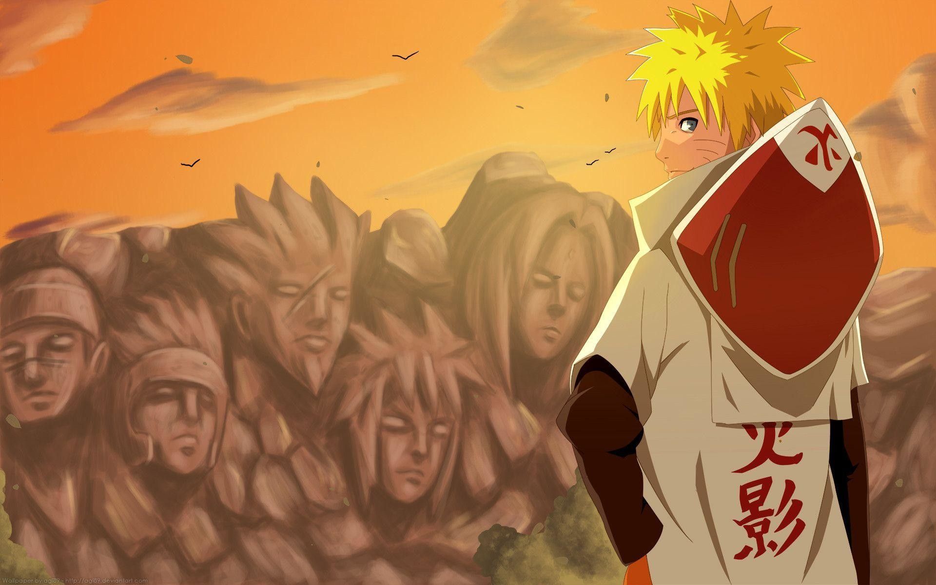 Naruto Hokage montagna volti, Konoha, 1920x1200 WUXGA, Desktop
