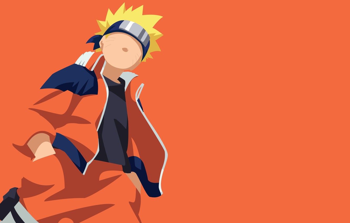 Naruto Hokage minimalista arancione, ninja, 1332x850 HD, Desktop