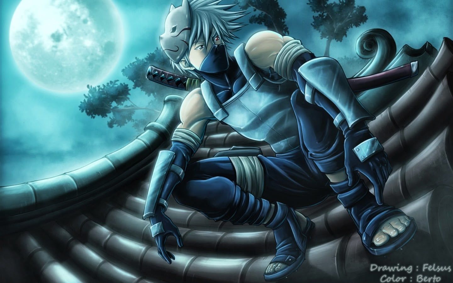 Kakashi Hatake, luna piena, 1440x900 720p, Laptop